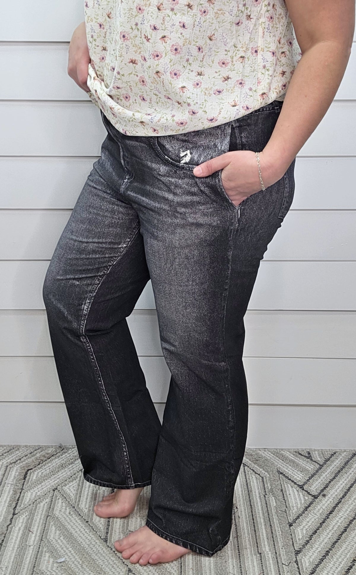 DEAR SCARLETT CHARCOAL ZENIM FAUX JEANS