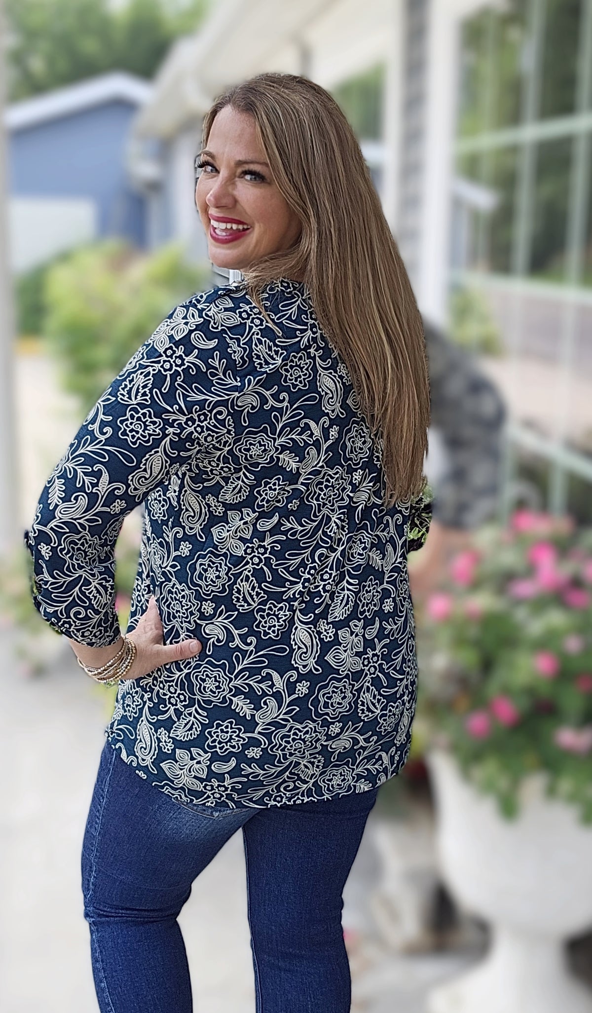 DEAR SCARLETT HUNTER GREEN/CREAM FLORAL LUXE LIZZY