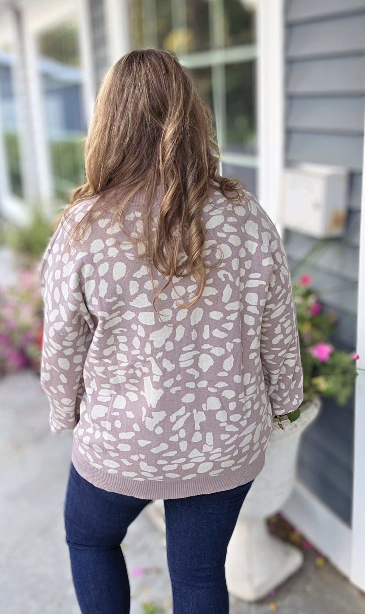 MOCHA ANIMAL PRINT SOFT KNIT SWEATER