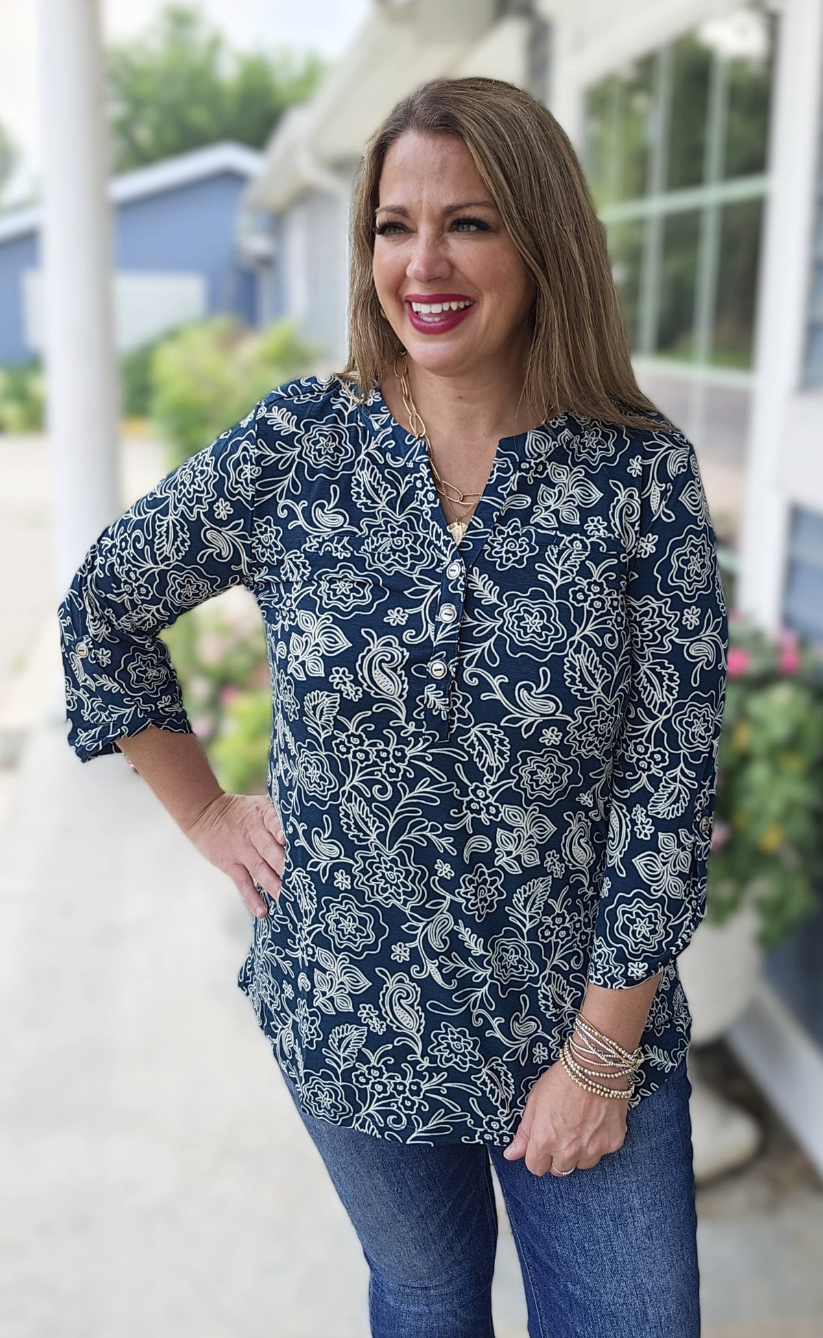 DEAR SCARLETT HUNTER GREEN/CREAM FLORAL LUXE LIZZY