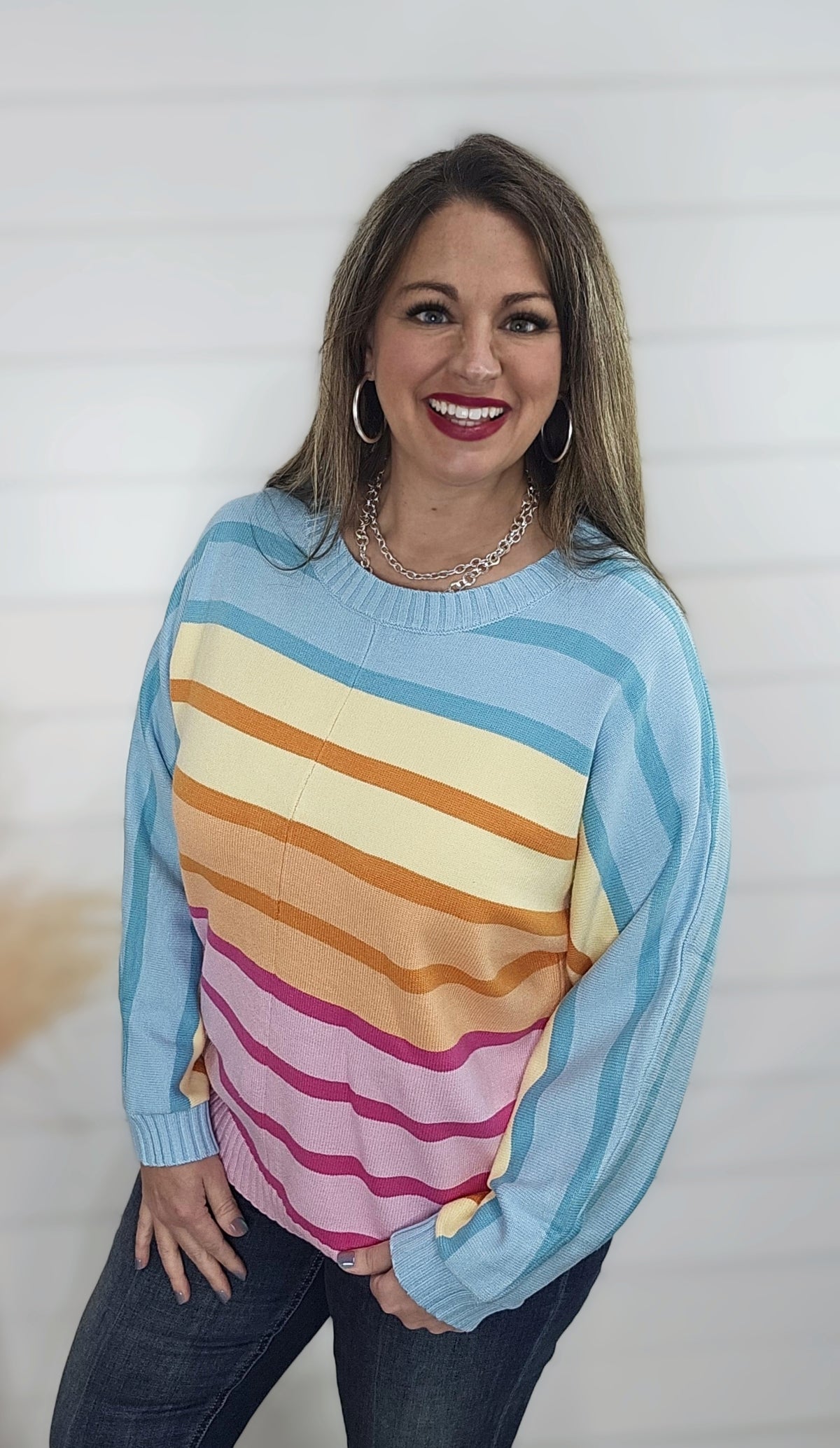 MULTI STRIPED MULTI COLOR SWEATER