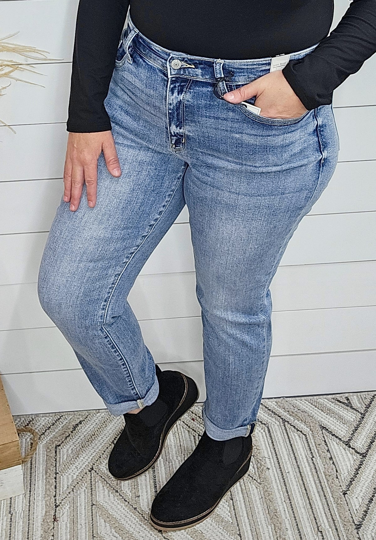 JUDY BLUE CORE LT WASH BOYFRIEND JEAN