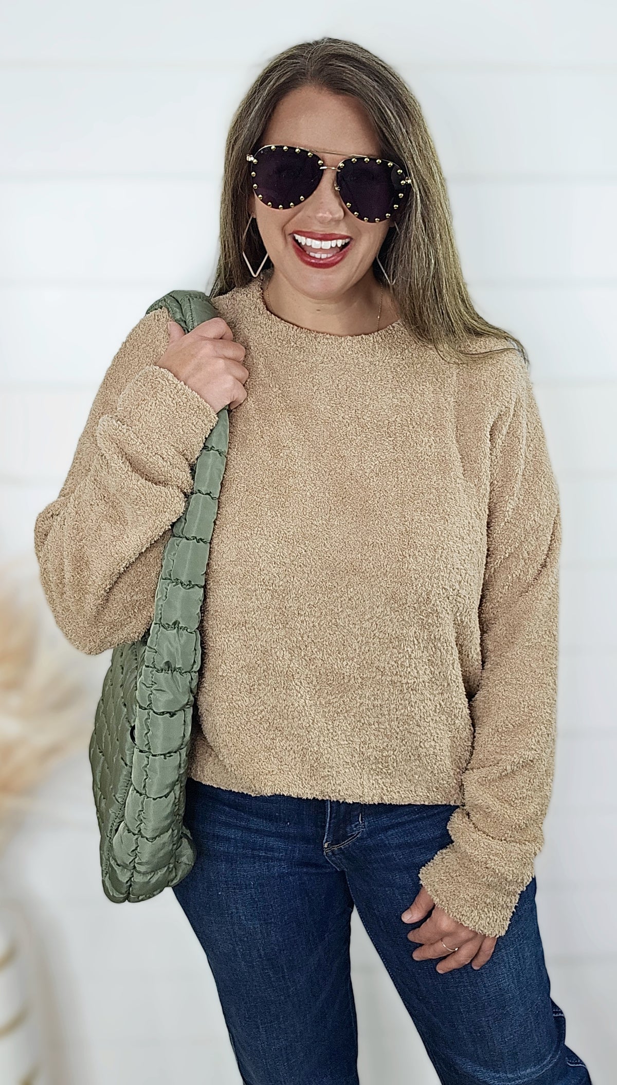 COCOA PLUSH PULLOVER KNIT TOP