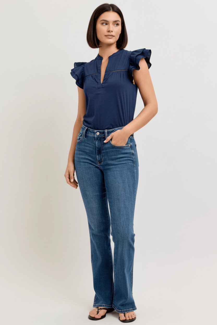 JUDY BLUE MID RISE BOOTCUT W/ CELL PHONE POCKET & SLIT