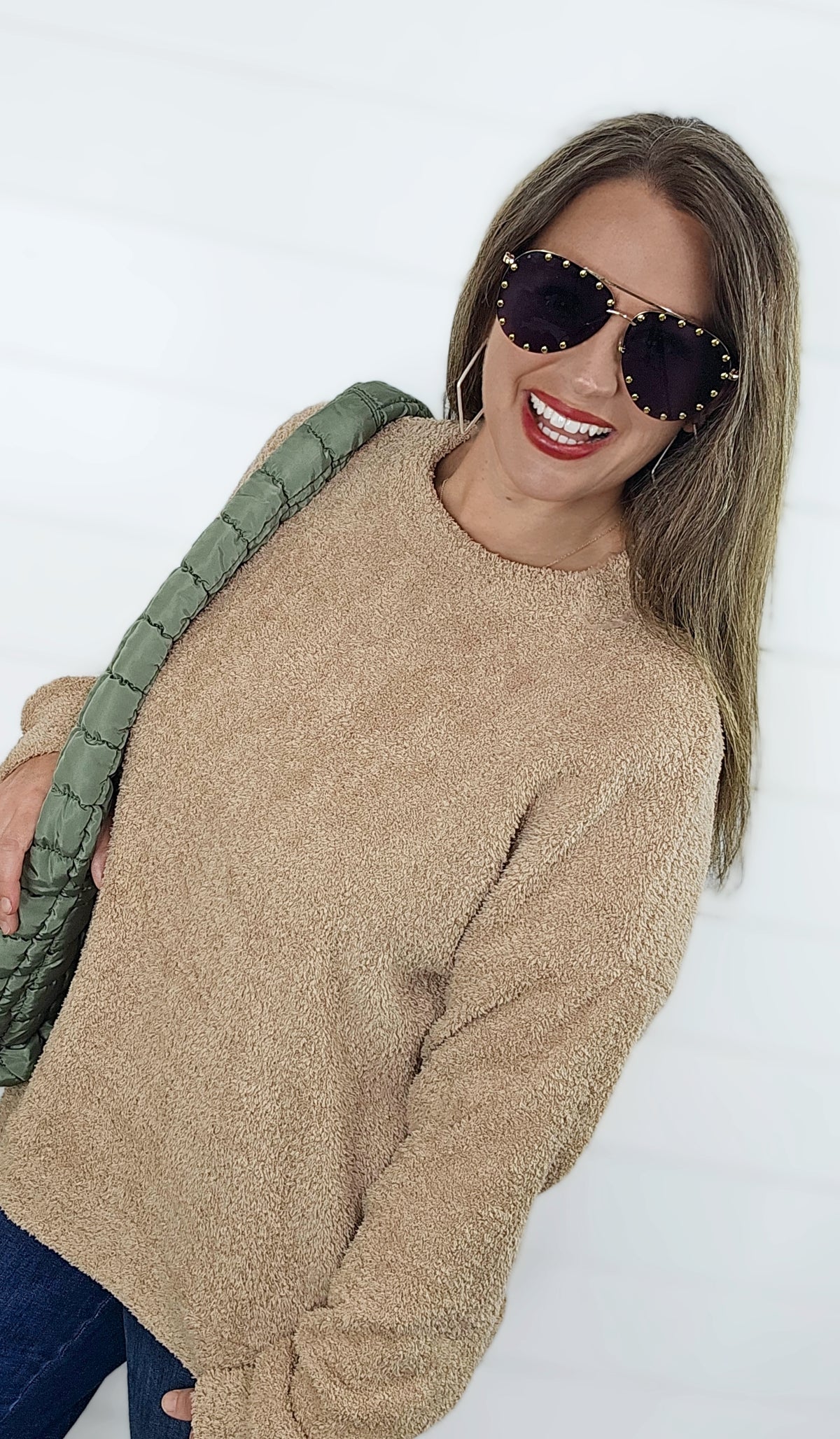 COCOA PLUSH PULLOVER KNIT TOP