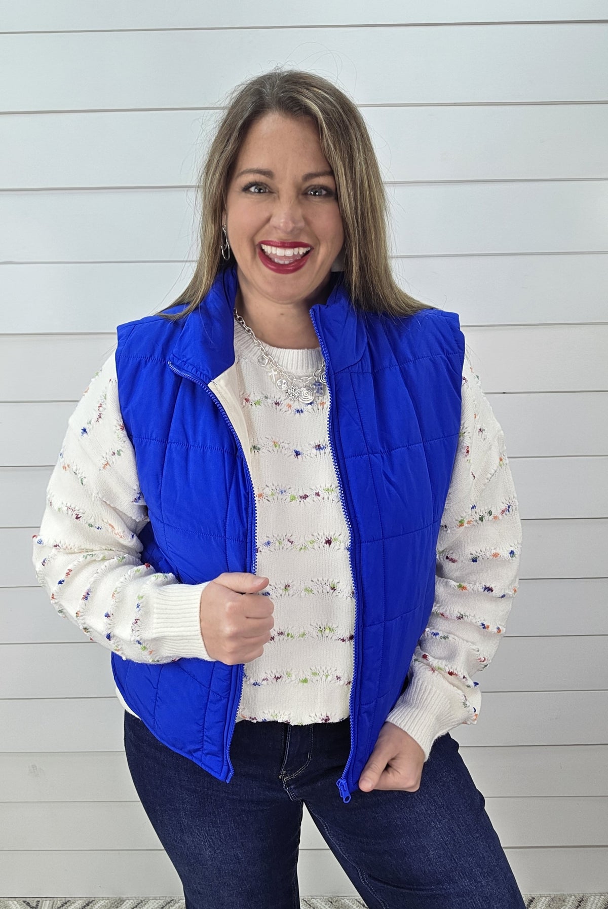 ROYAL BLUE QUILTED VEST