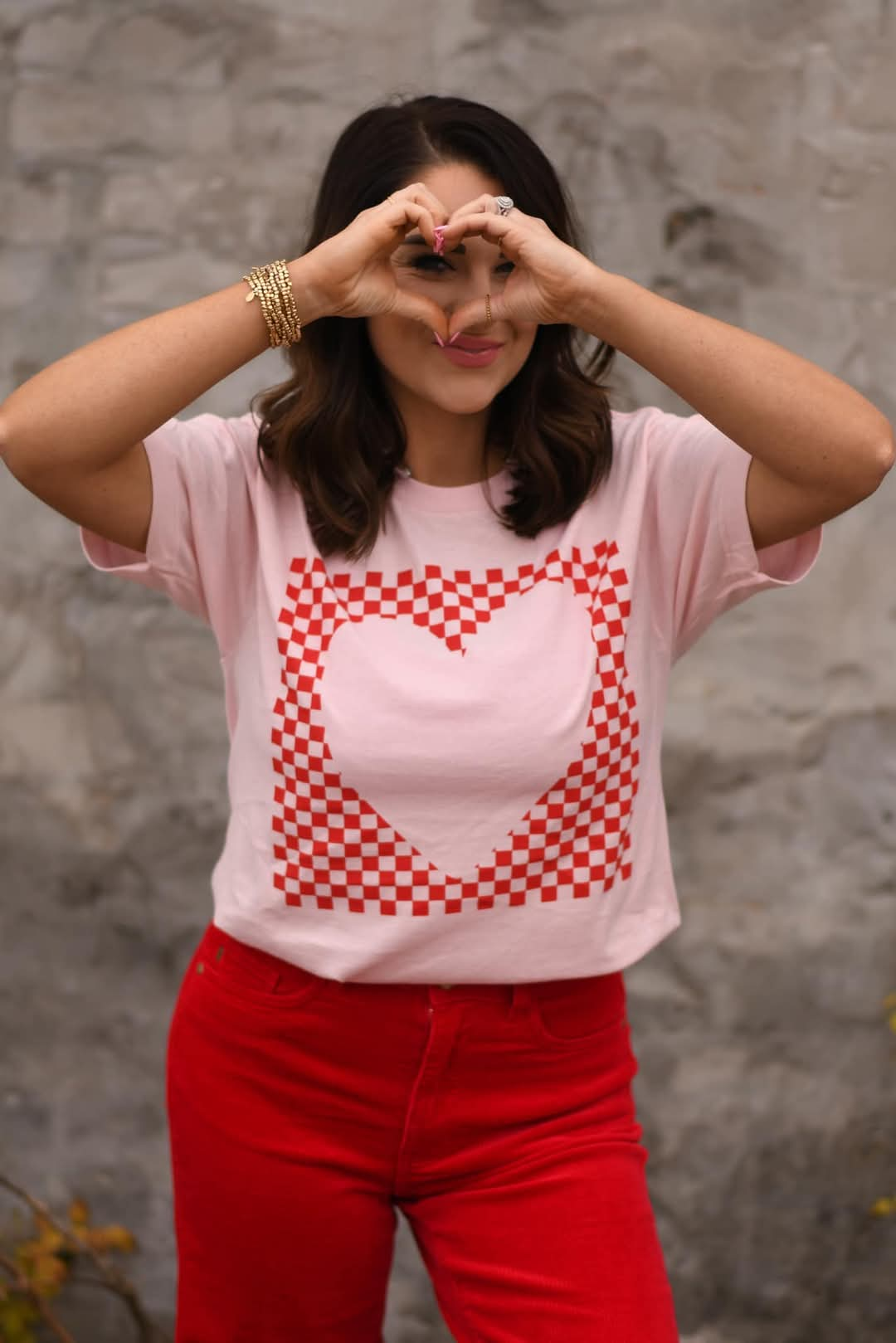 **PREORDER** CHECKERED HEART TEE - TAT 15 BUSINESS DAYS