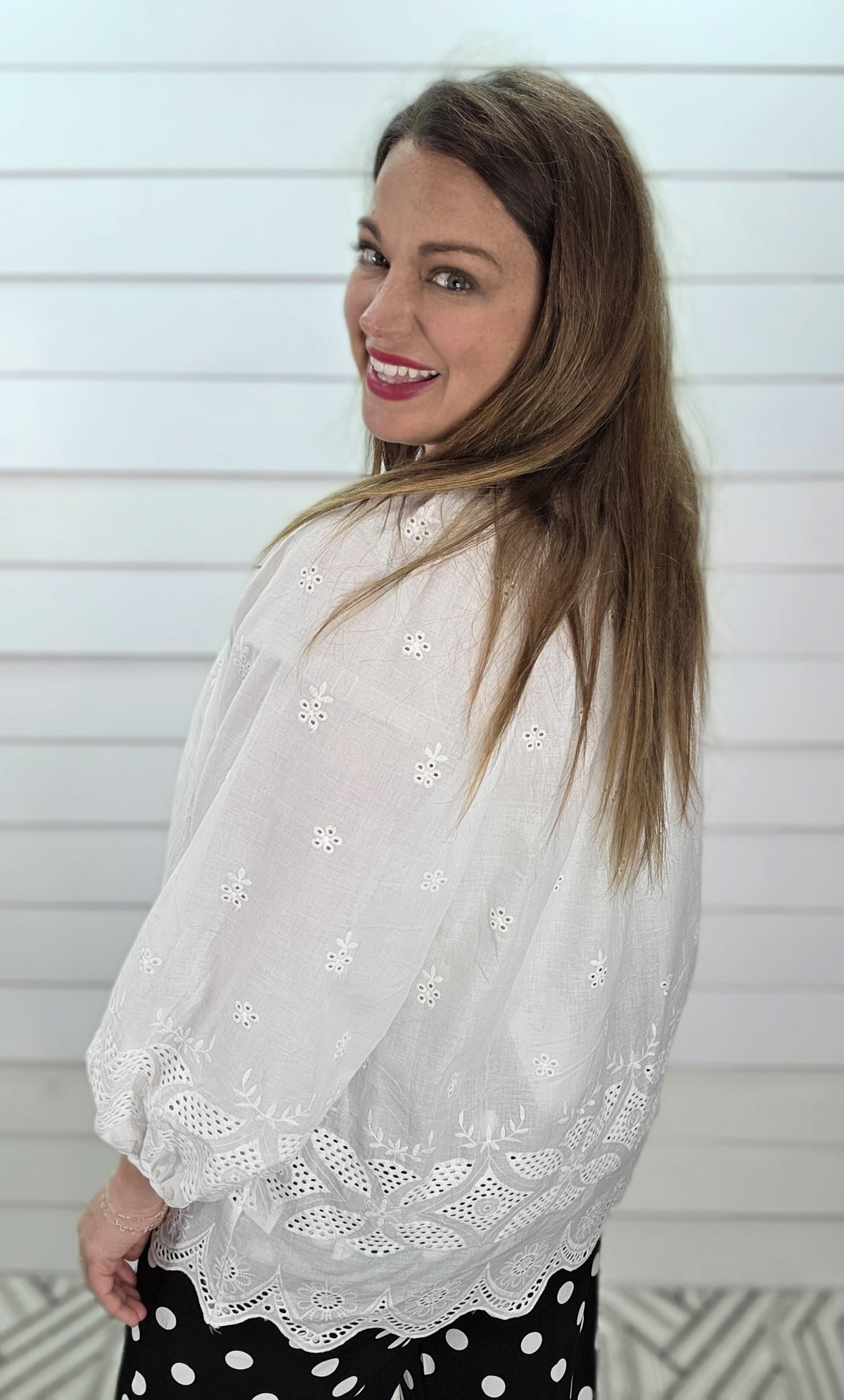 WHITE BOHO LACE CROCHET LACE DETAIL WOVEN TOP