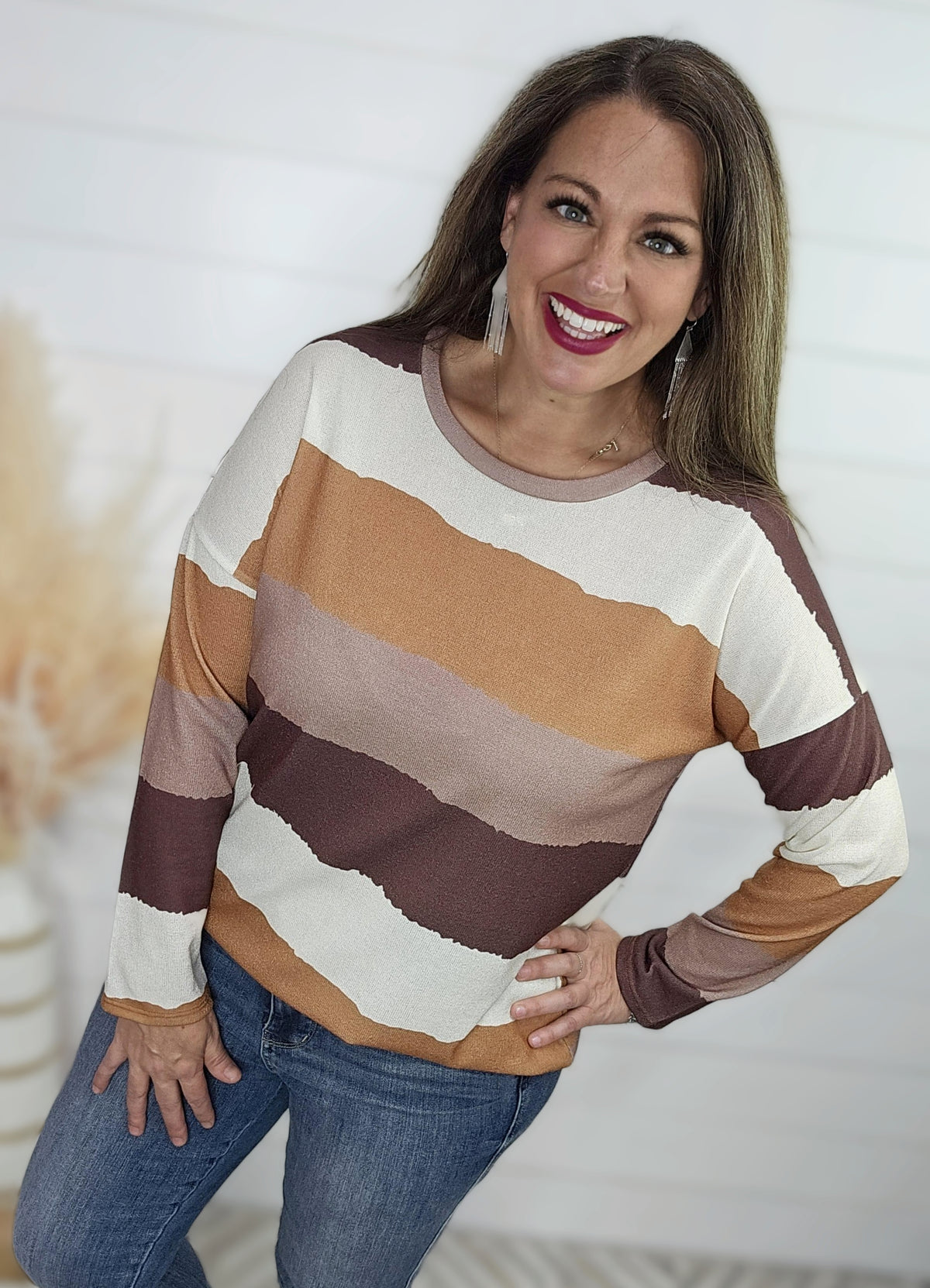 BROWNS MUTLI STRIPED KNIT TOP