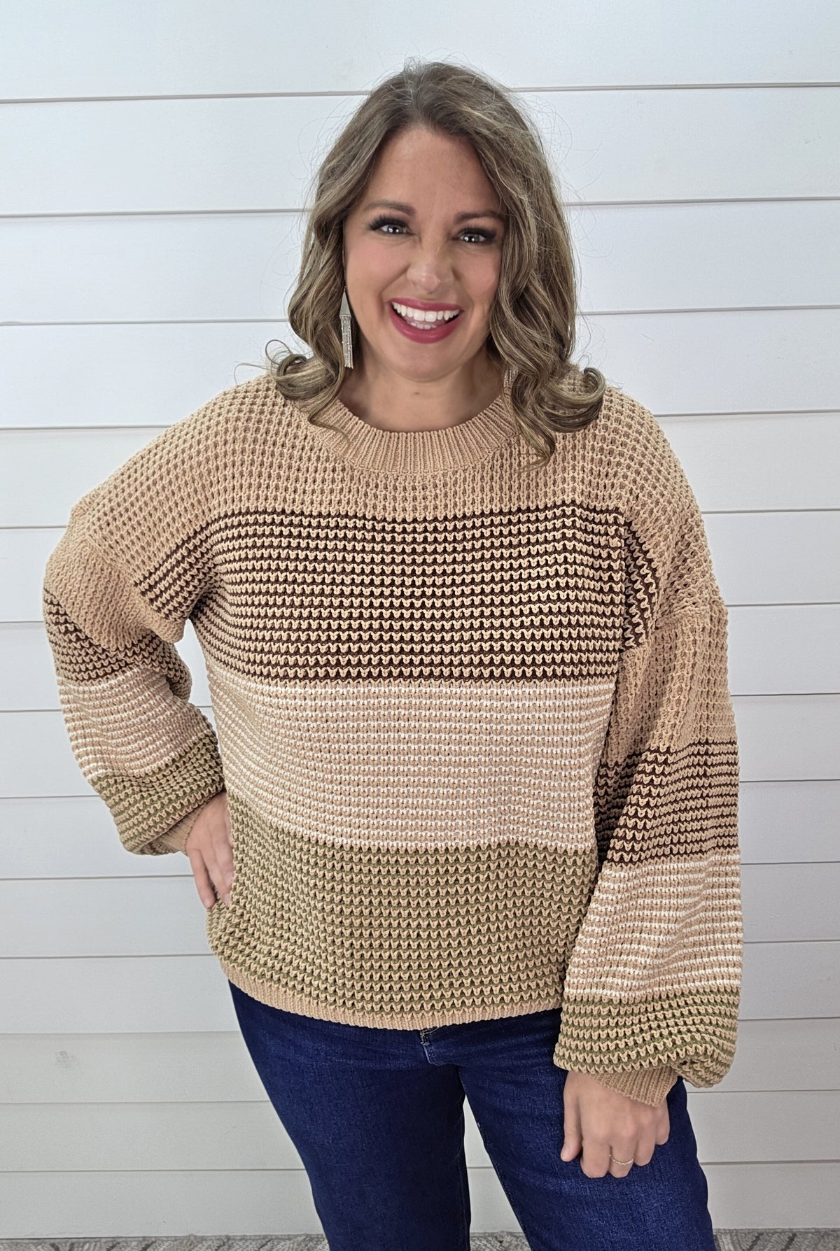 CHOCOLATE MIXED MULTI TONE SWEATER
