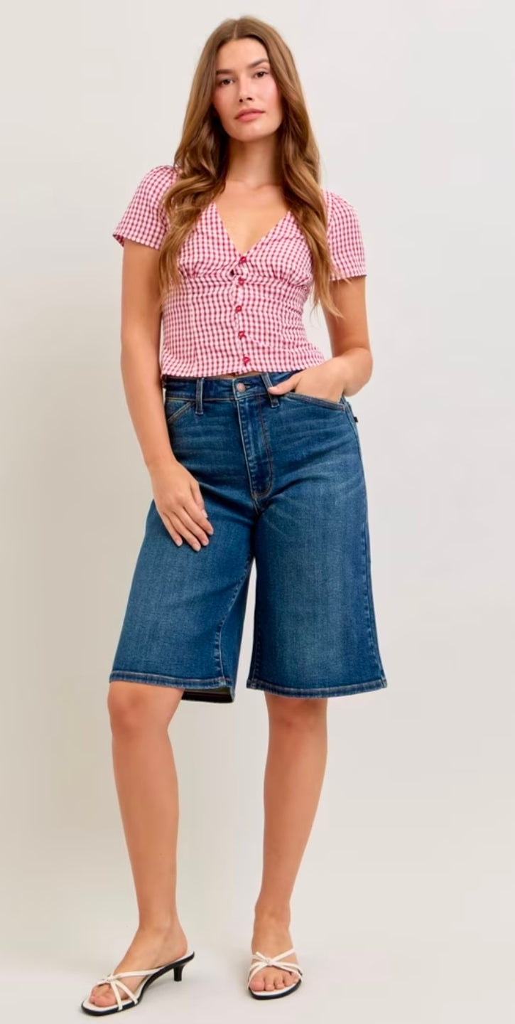 JUDY BLUE DARK WASH JORTS