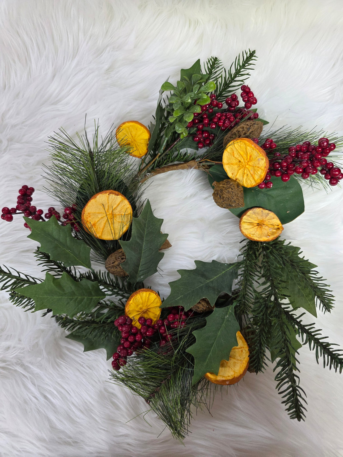 grshe - Orange silce/greenery candle ring