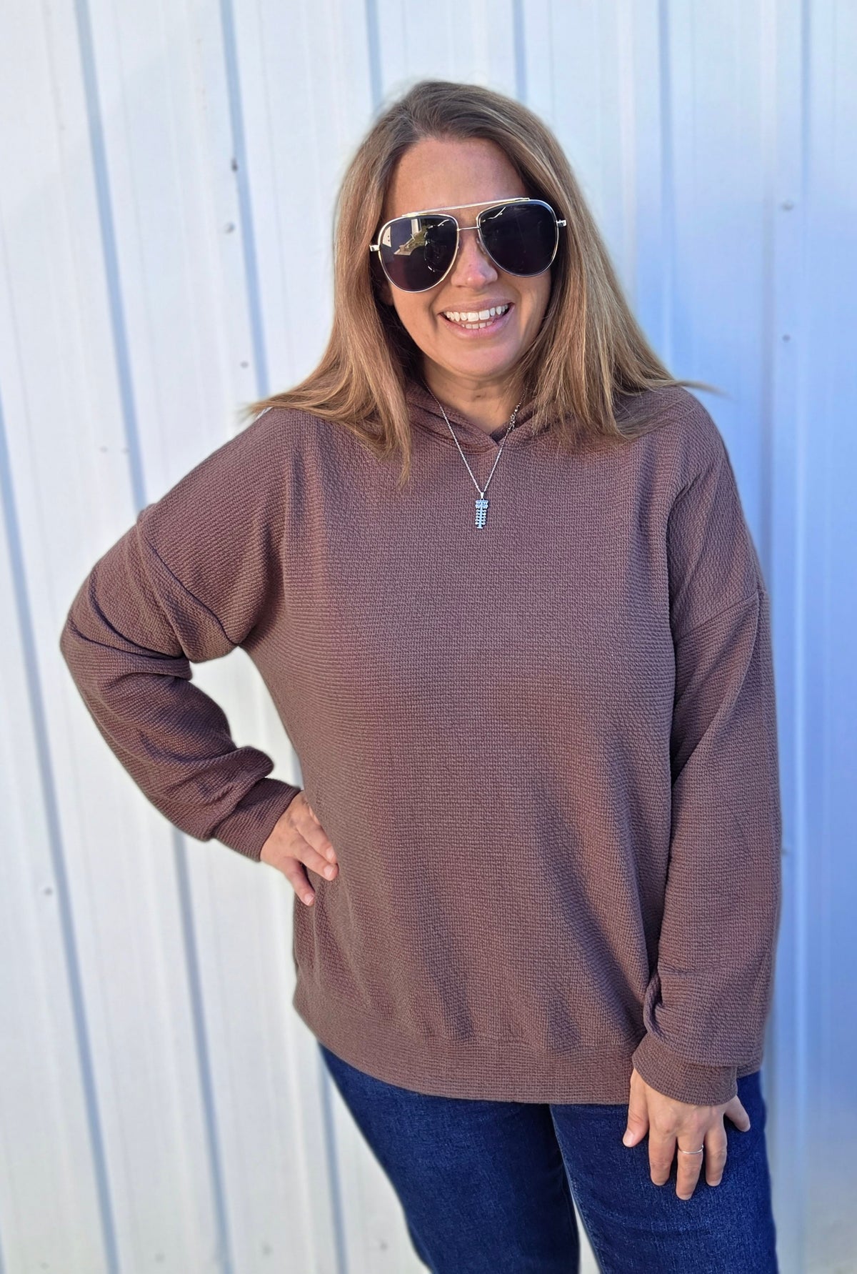 BROWN CLOUD FABRIC HOODIE