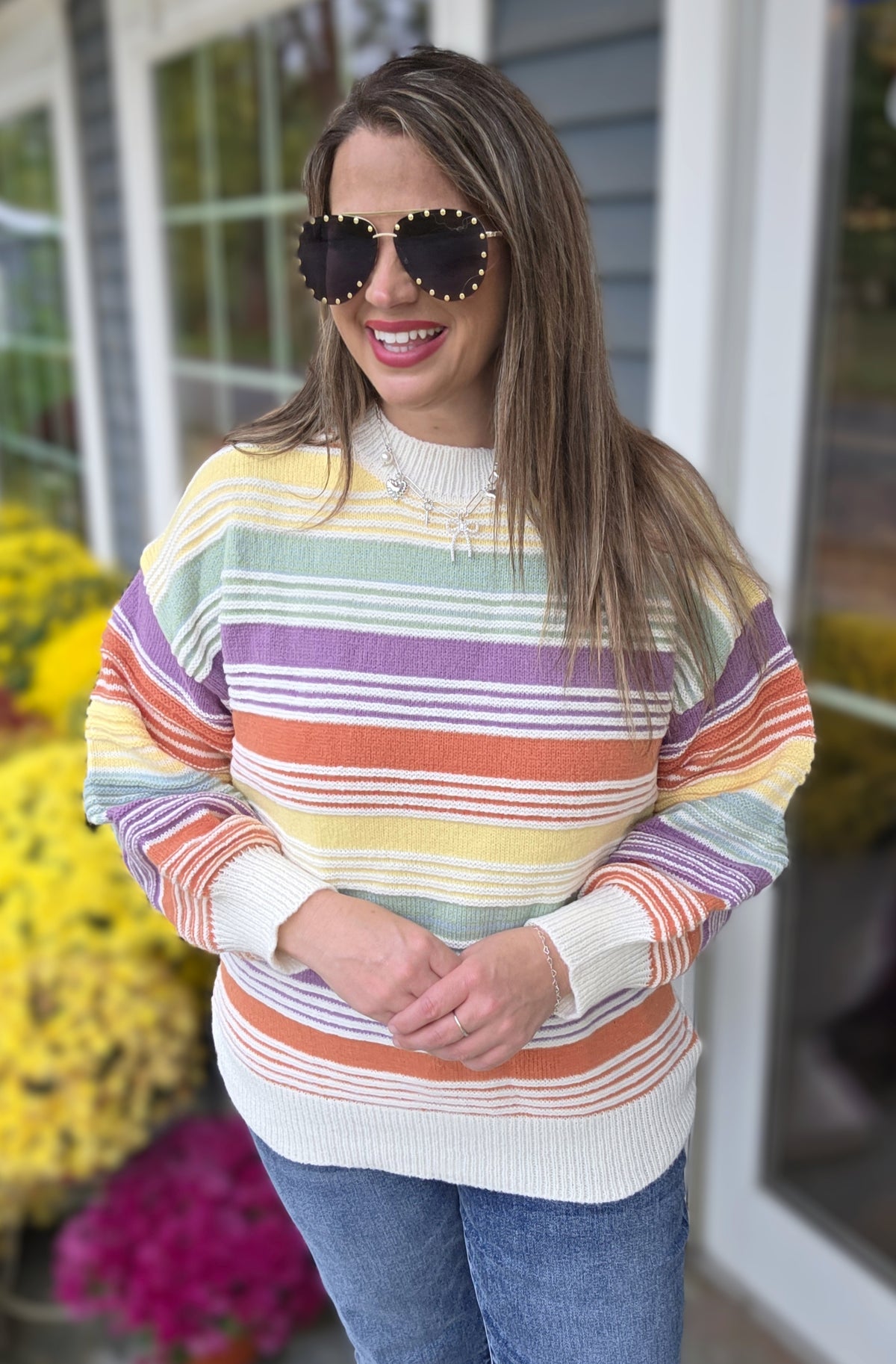 MULTI COLOR KNIT PULLOVER SWEATER