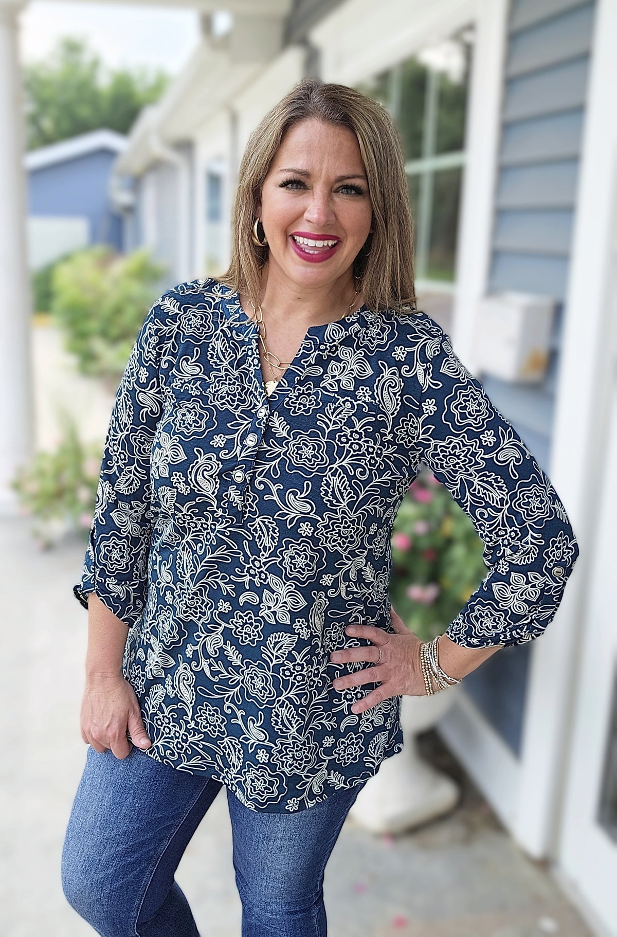 DEAR SCARLETT HUNTER GREEN/CREAM FLORAL LUXE LIZZY