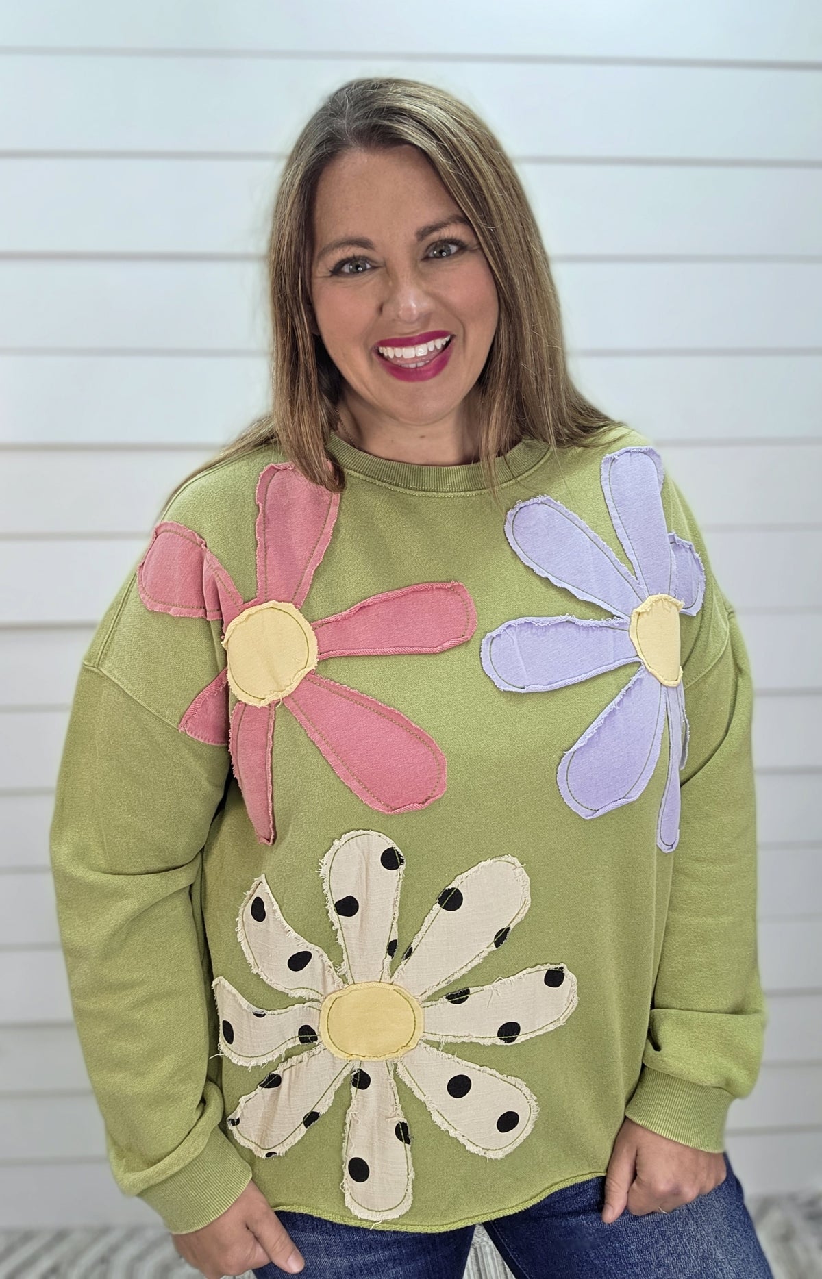MATCHA 3D FLORAL OVERSIZED PULLOVER