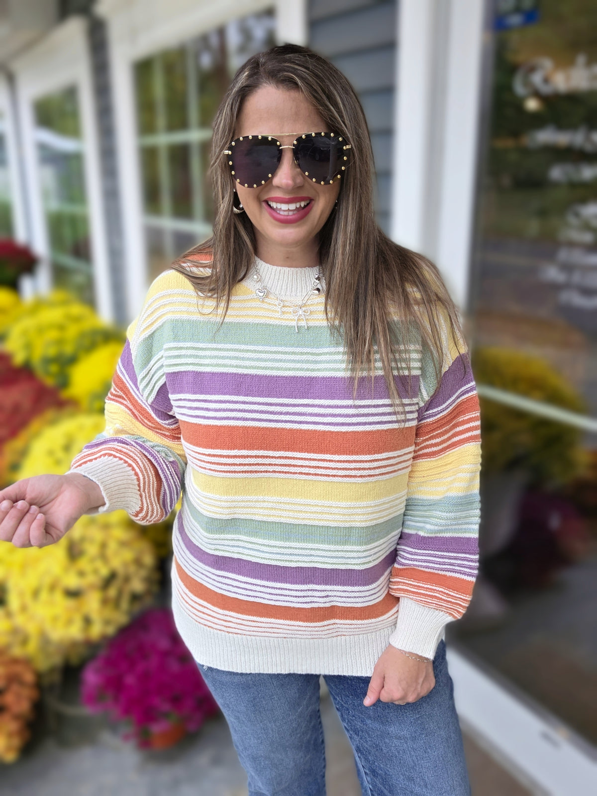 MULTI COLOR KNIT PULLOVER SWEATER