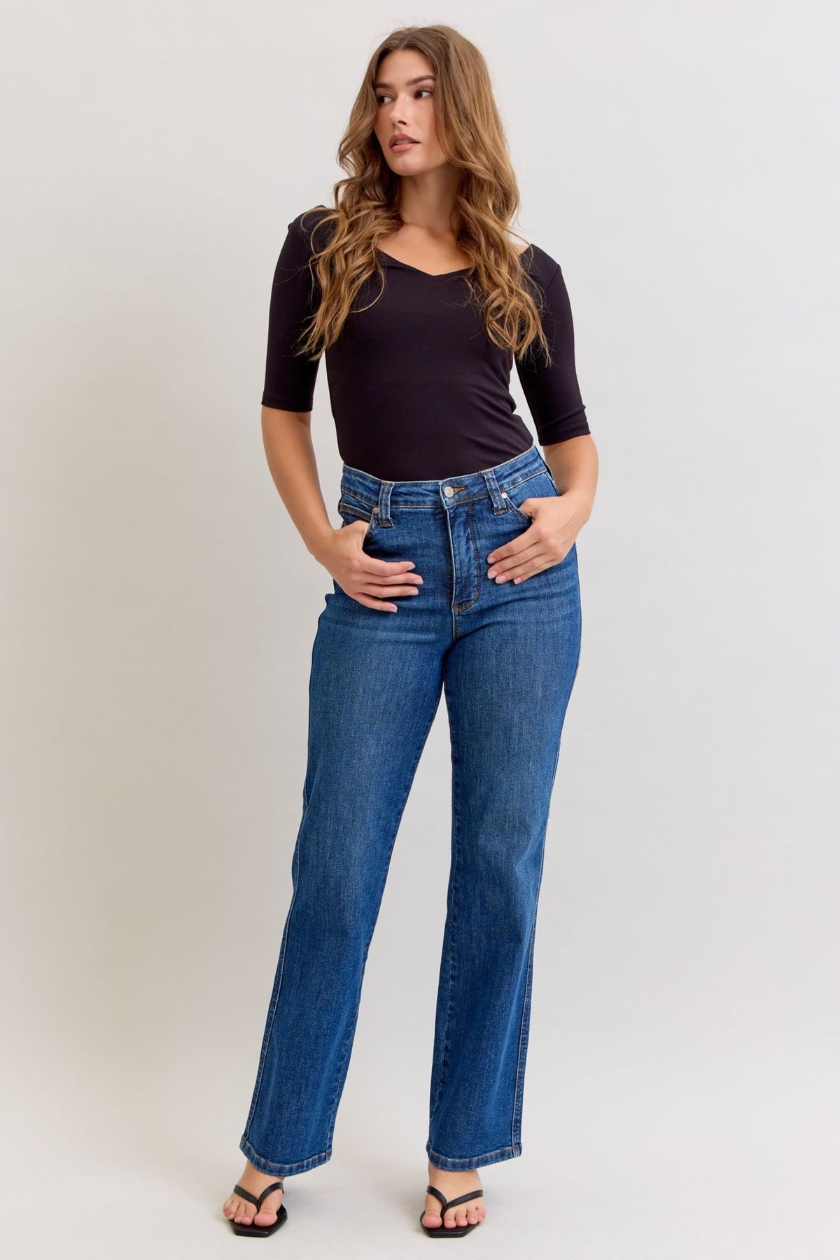 JUDY BLUE MR Straight Tummy Control Classic — DK