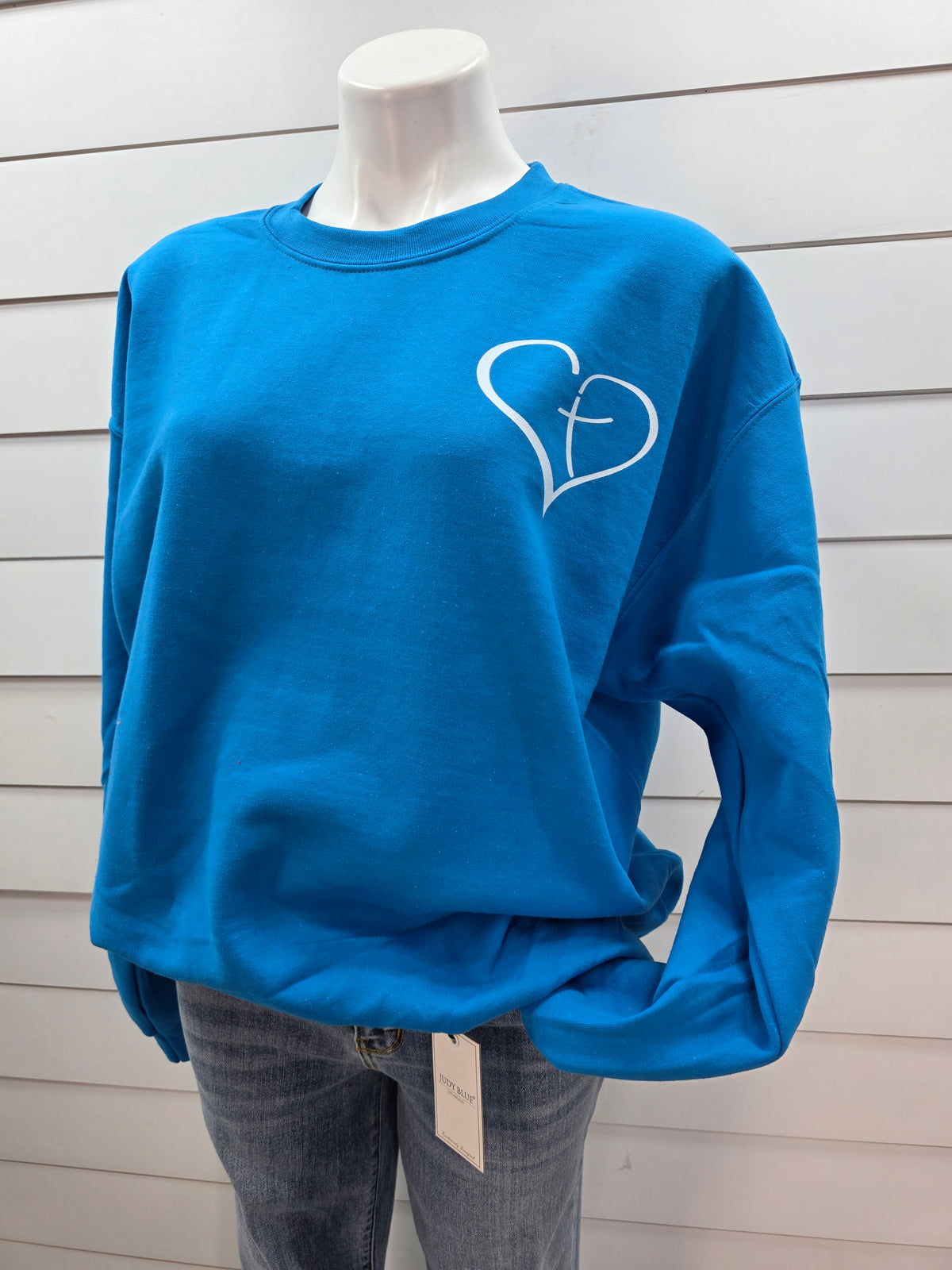 JESUS HAS MY BACK ALWAYS GRACHIC SWEATSHIRT (BACK CROSS DESIGN)