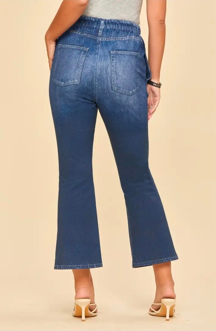 DEAR SCARLETT CROPPED BOOT ZENIM FAUX JEAN