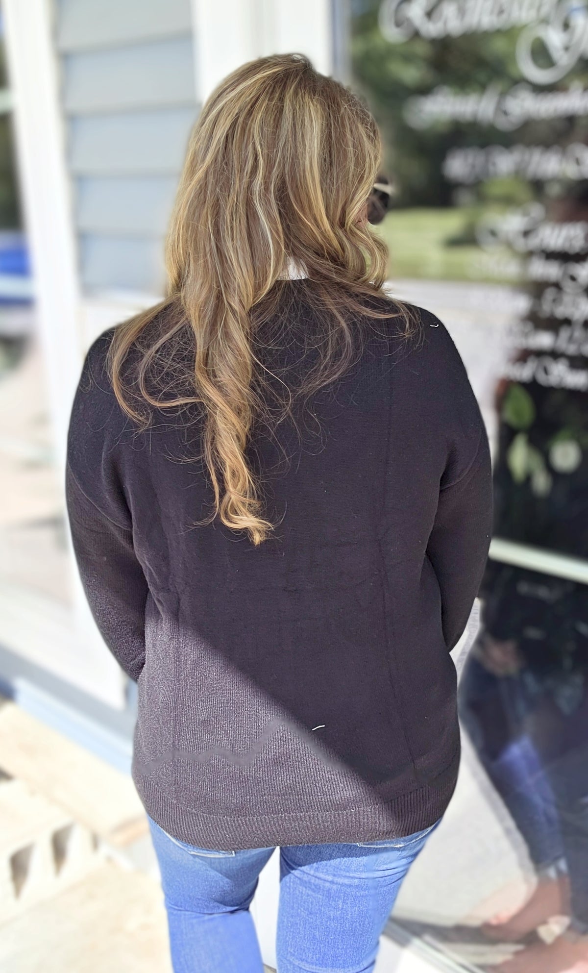 BLACK "BOO" KNIT SWEATER