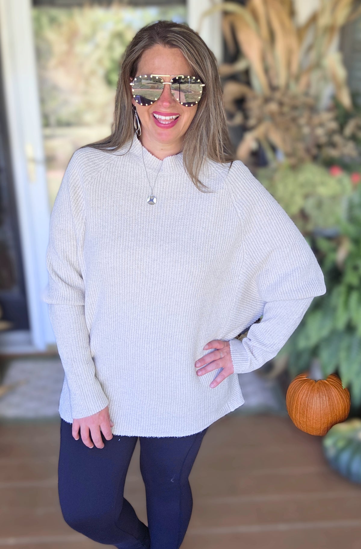 OATMEAL TUNIC KNIT SWEATER