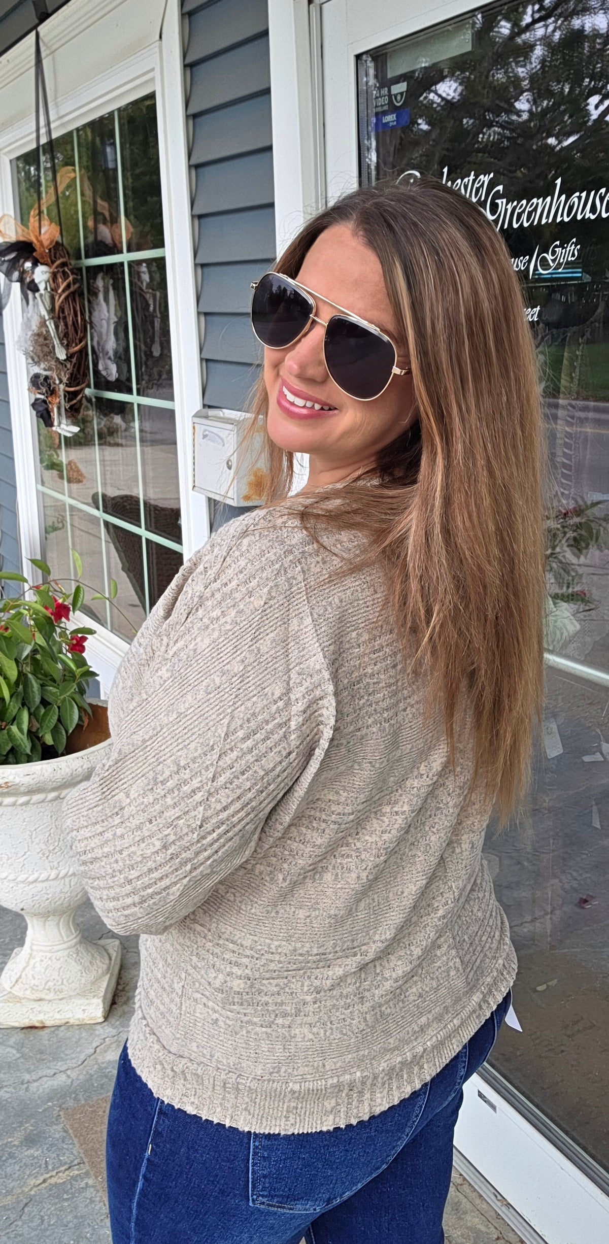 MOCHA RIBBED DOLMAN BRUSHED KNIT TOP