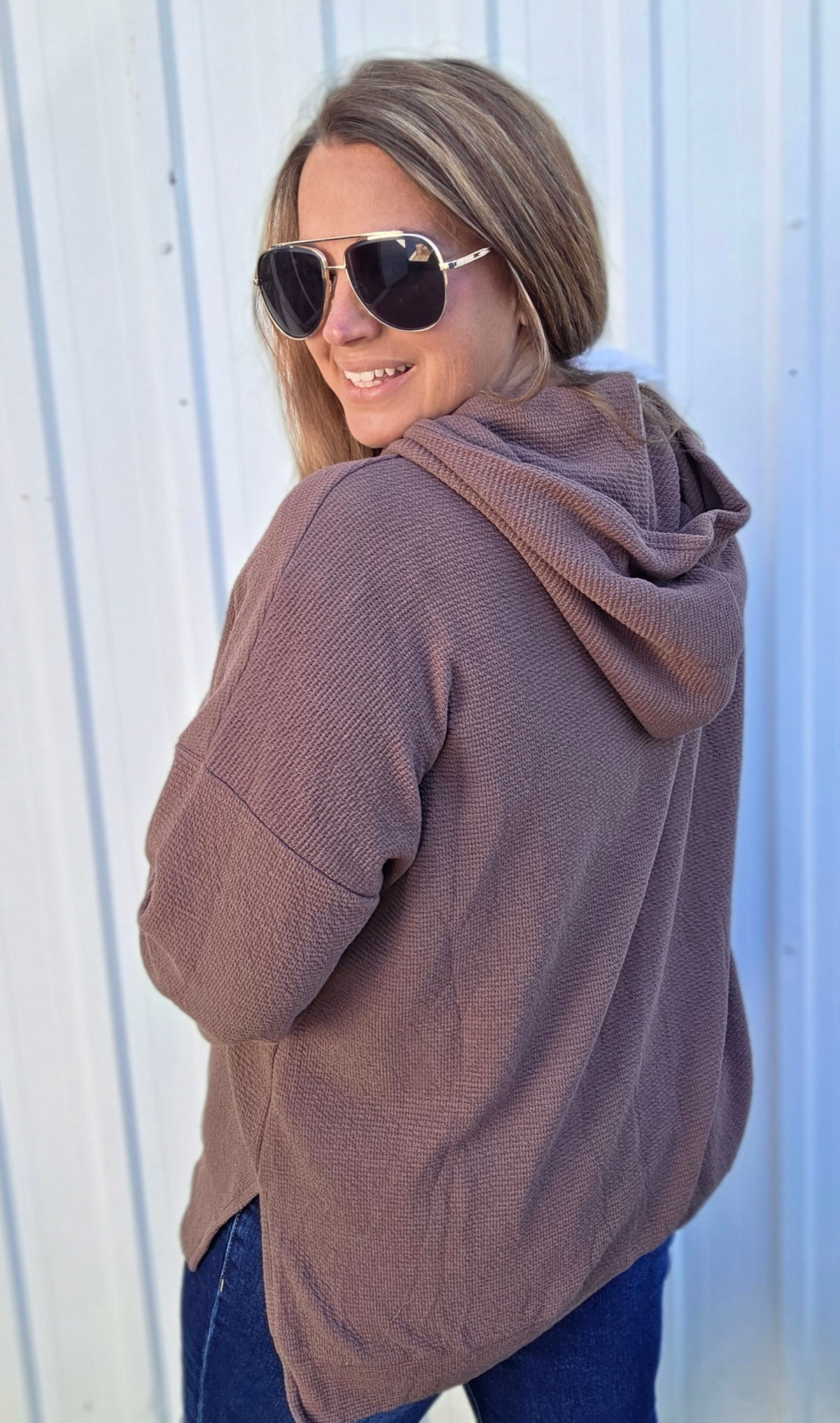 BROWN CLOUD FABRIC HOODIE