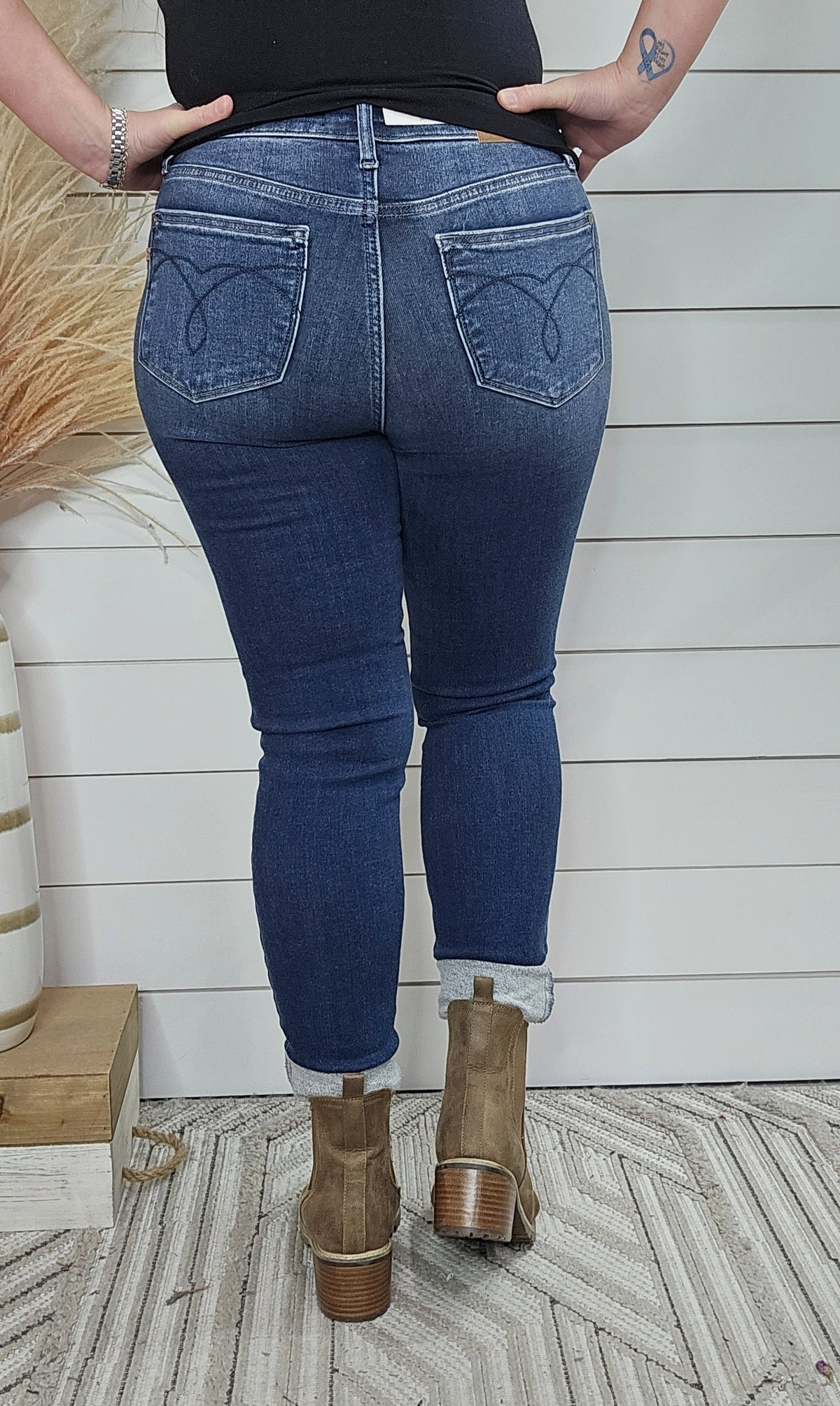 JUDY BLUE THERMAL DENIM SKINNY