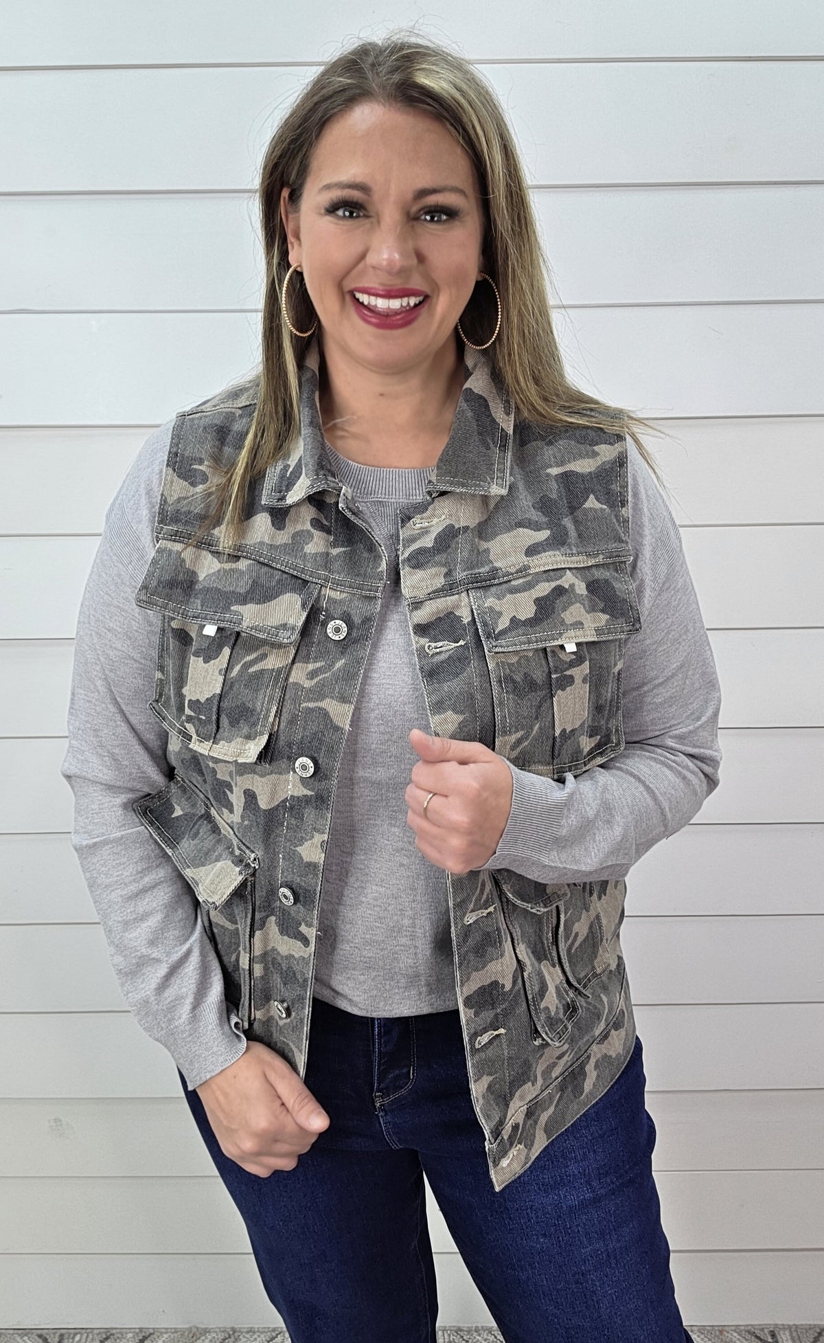 CAMO DENIM VEST