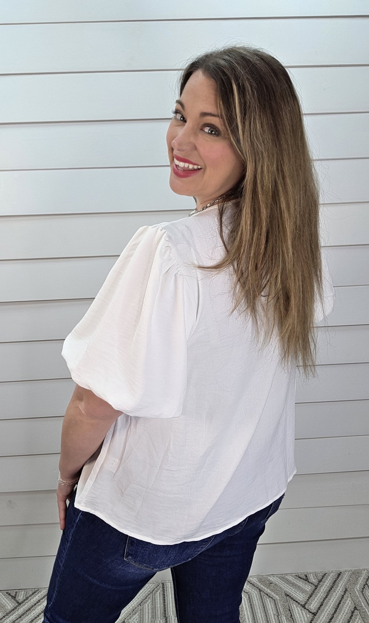 IVORY SCOOP NECK PLEATED TIE DETAIL WOVEN TOP