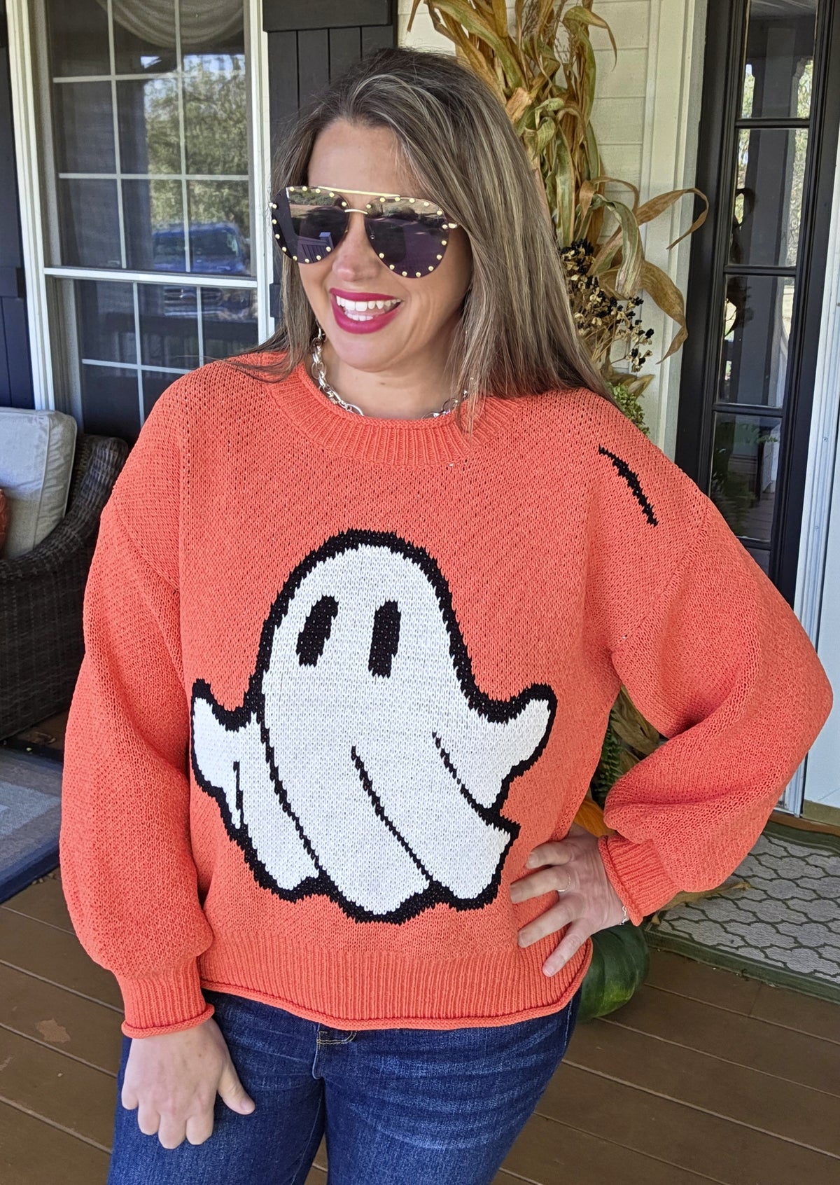 ORANGE GHOST SWEATER