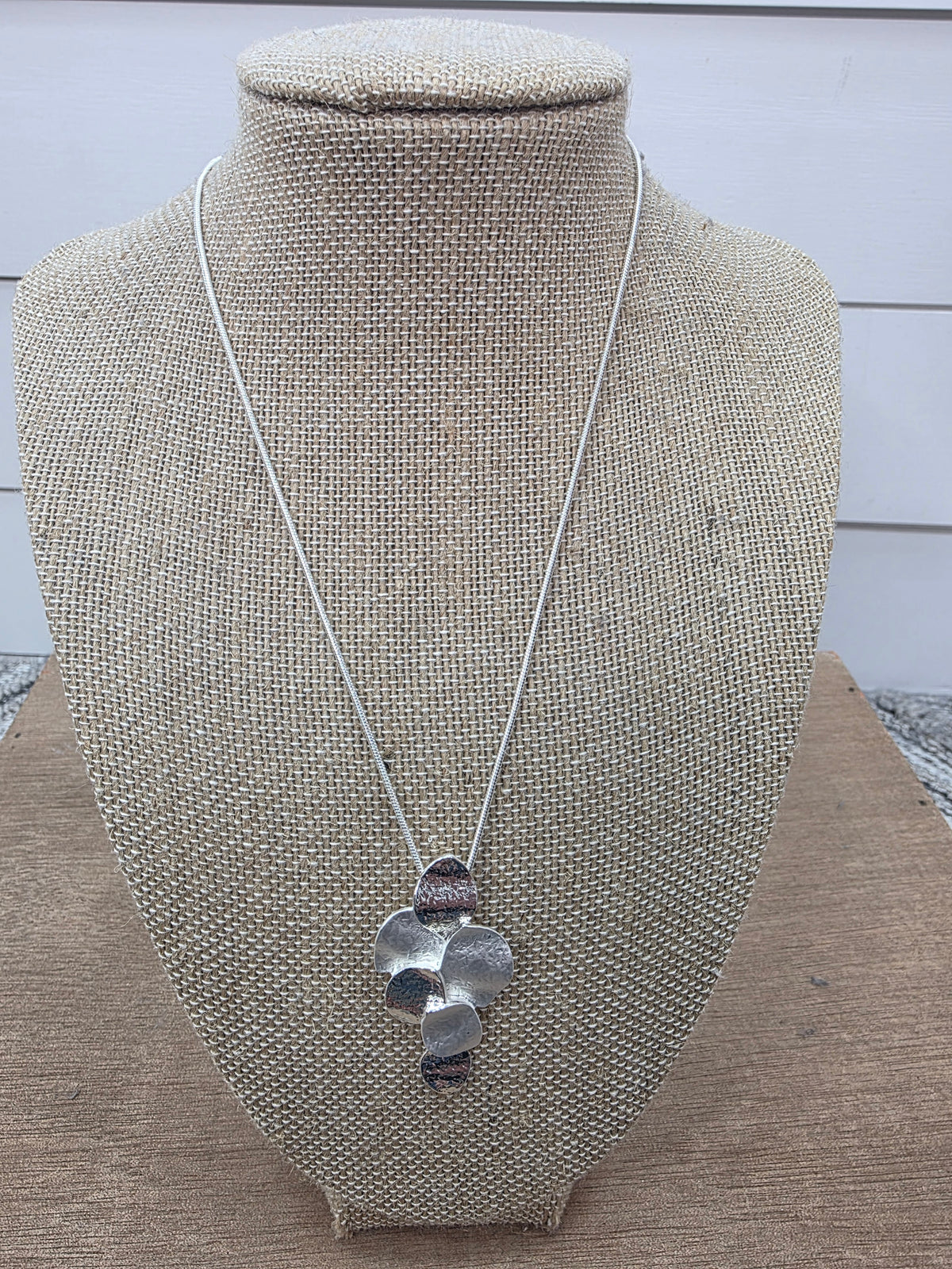 SILVER PETAL CASCADE NECKLACE