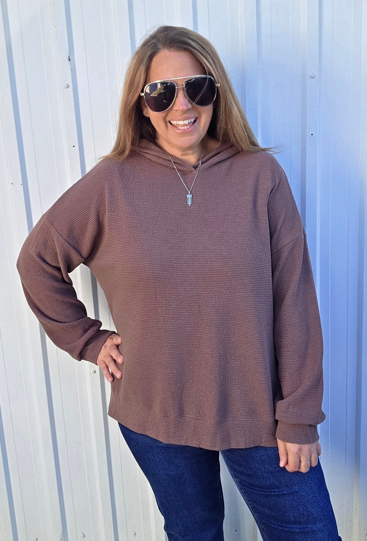 BROWN CLOUD FABRIC HOODIE