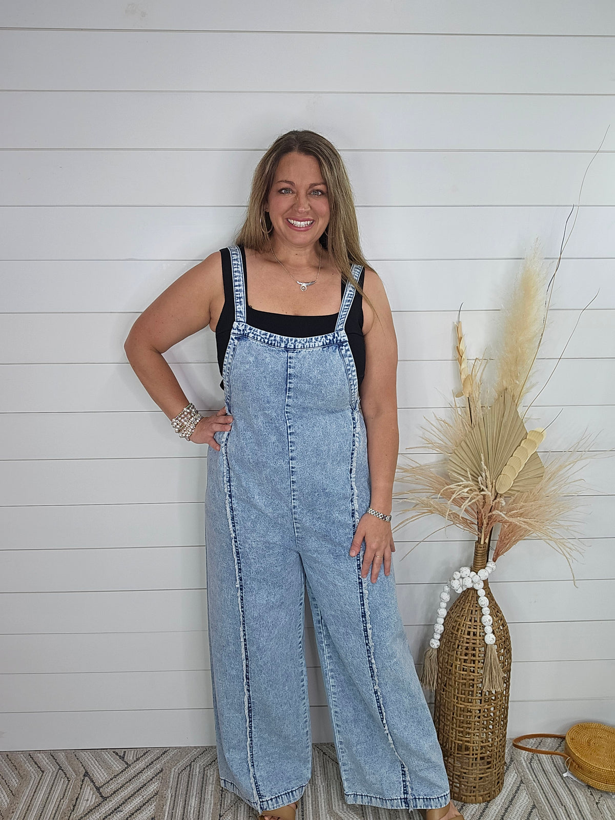 LIGHT WASH FREY LIGHT WEIGHT DENIM OVERALLS