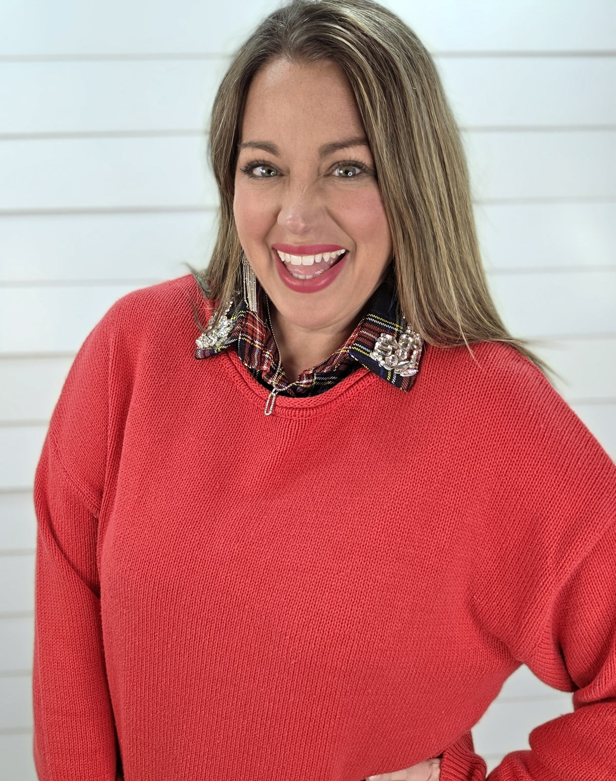 BLACK PLAID BLING COLLAR