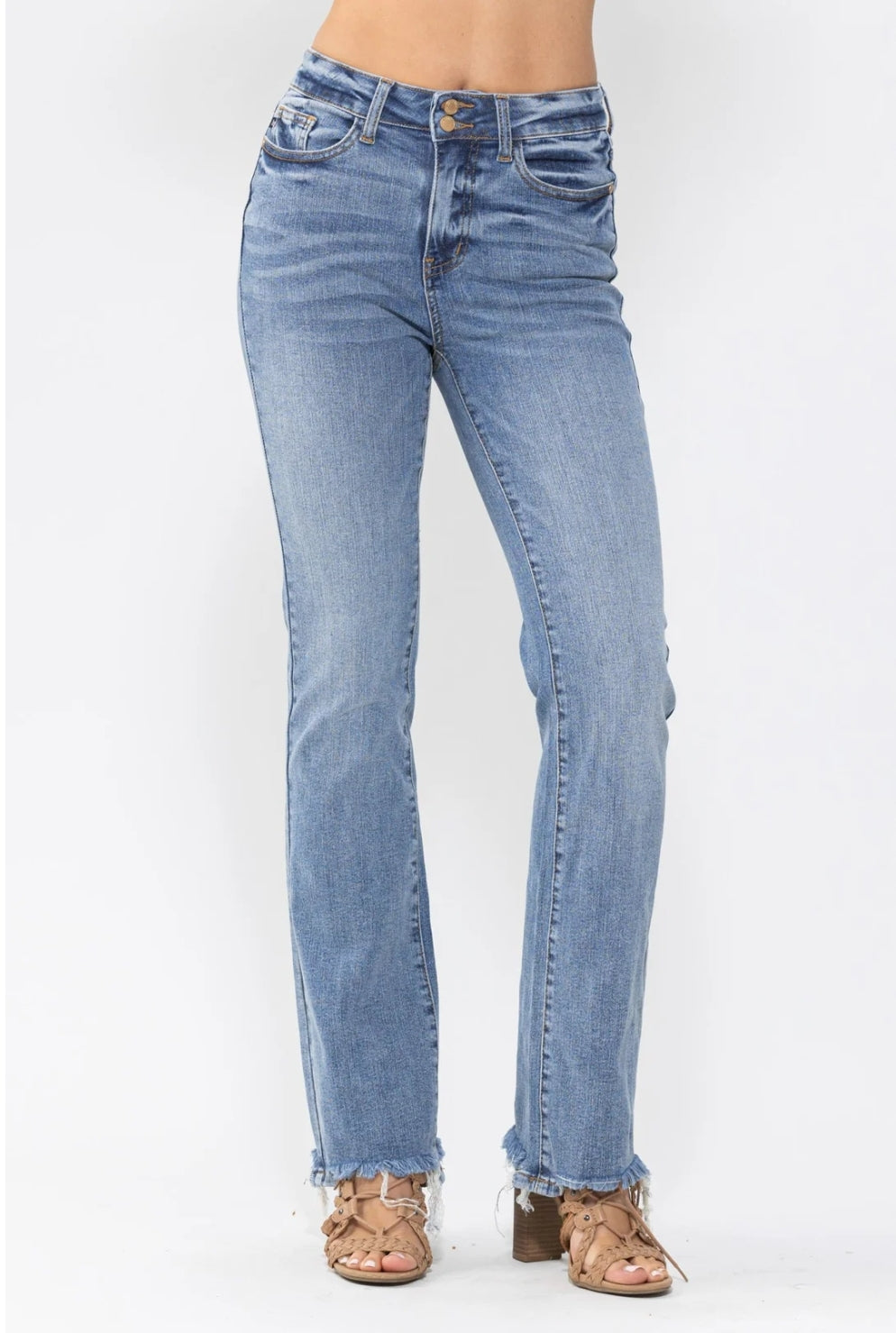 JUDY BLUE HIGH WAISTED DOUBLE BUTTON BOOTCUT