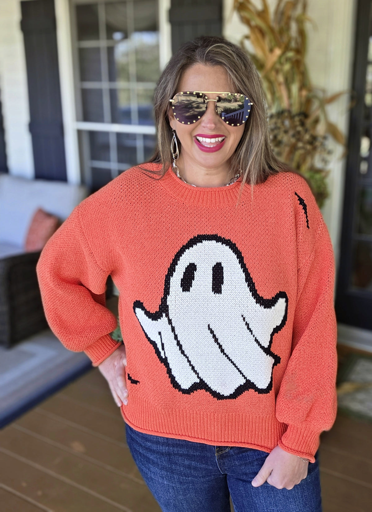 ORANGE GHOST SWEATER