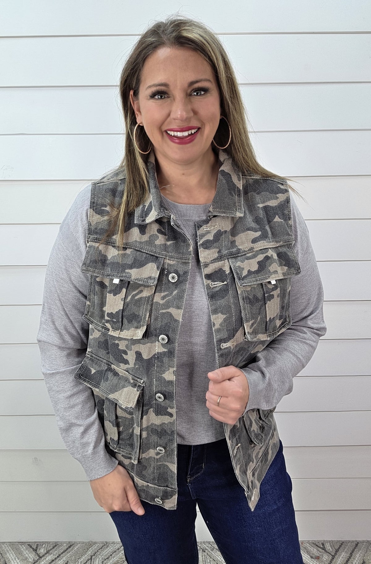 CAMO DENIM VEST