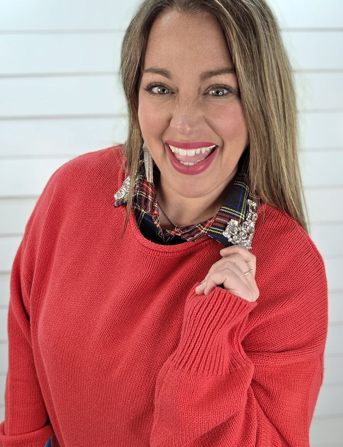 BLACK PLAID BLING COLLAR