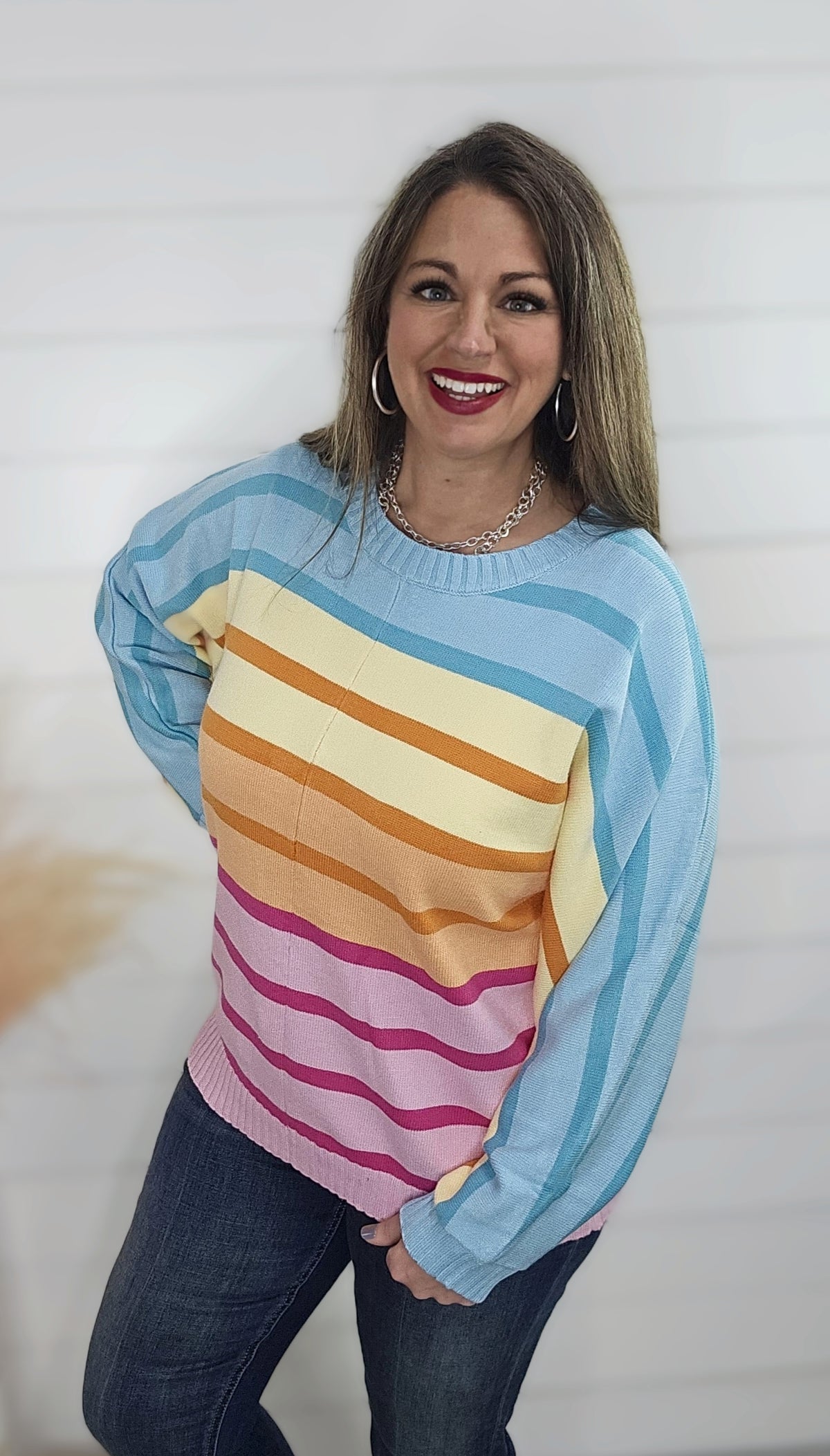 MULTI STRIPED MULTI COLOR SWEATER