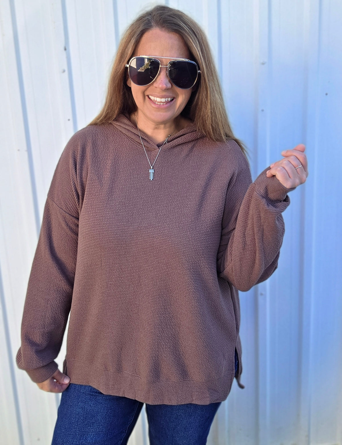 BROWN CLOUD FABRIC HOODIE