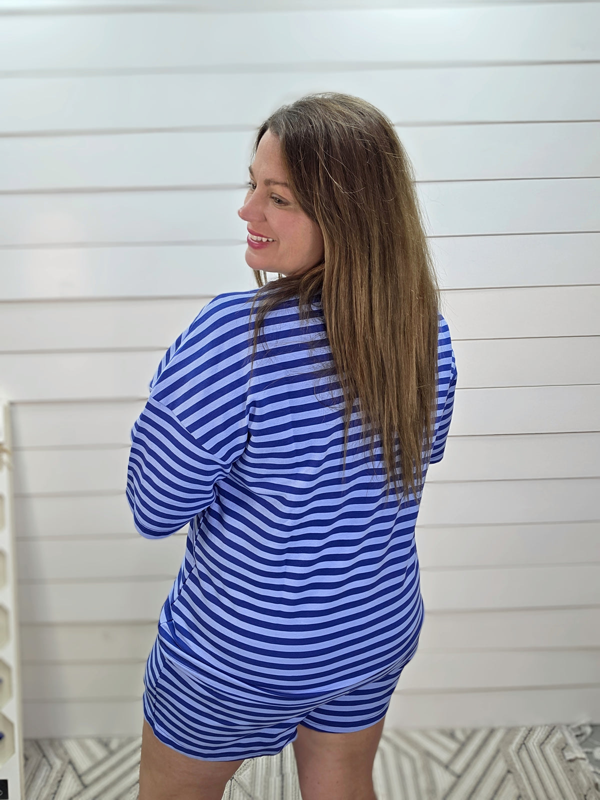 BLUE STRIPED KNIT SET