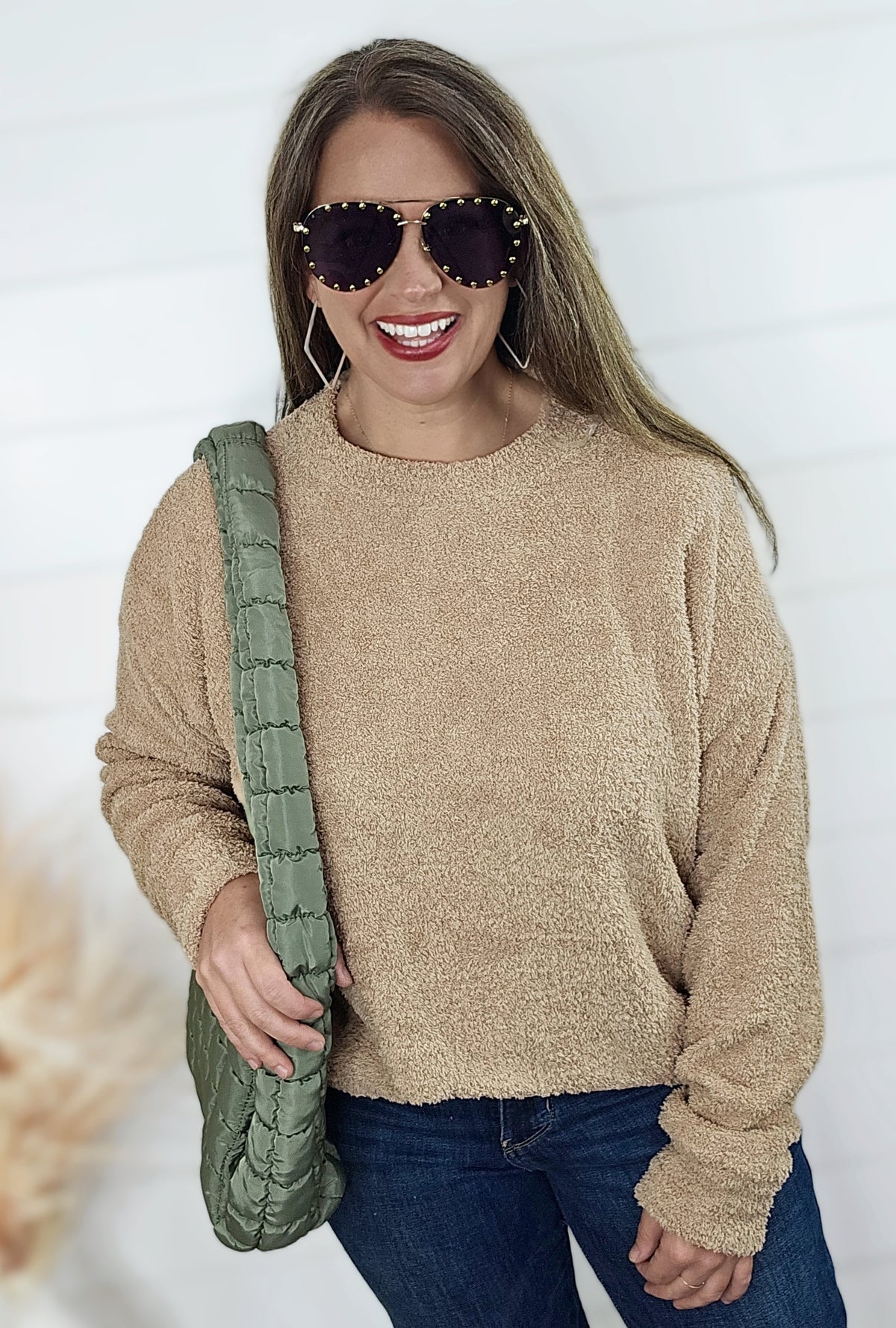 COCOA PLUSH PULLOVER KNIT TOP