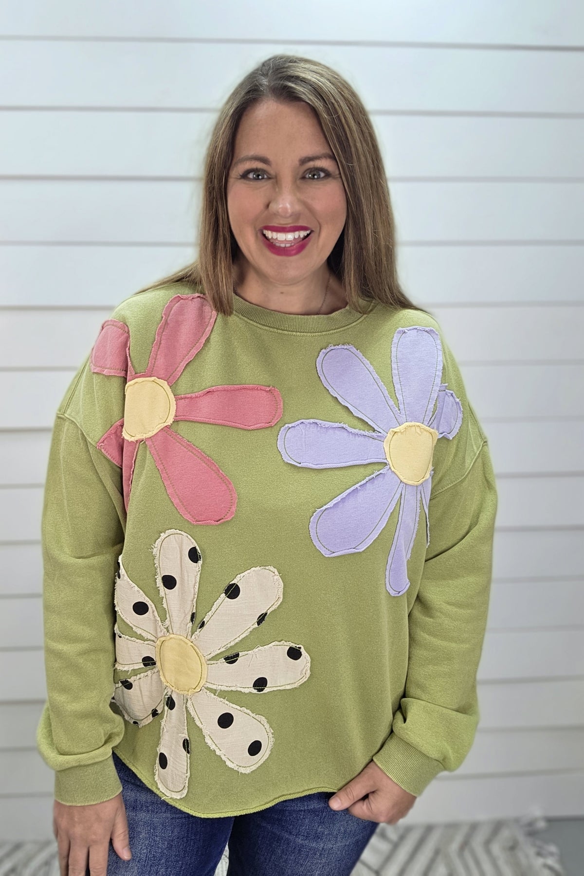 MATCHA 3D FLORAL OVERSIZED PULLOVER