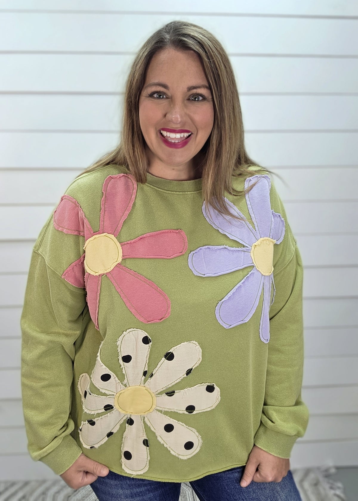 MATCHA 3D FLORAL OVERSIZED PULLOVER