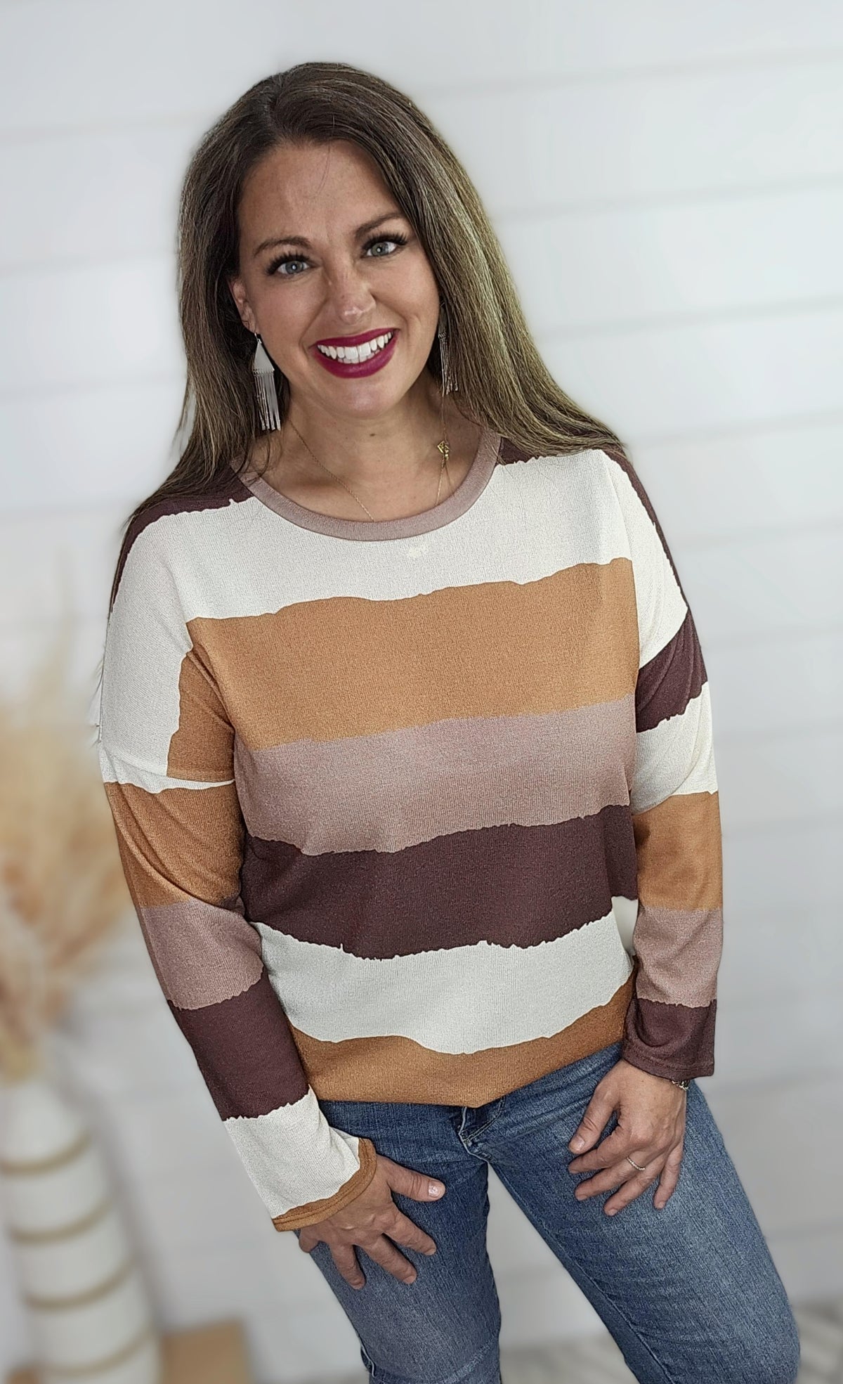 BROWNS MUTLI STRIPED KNIT TOP