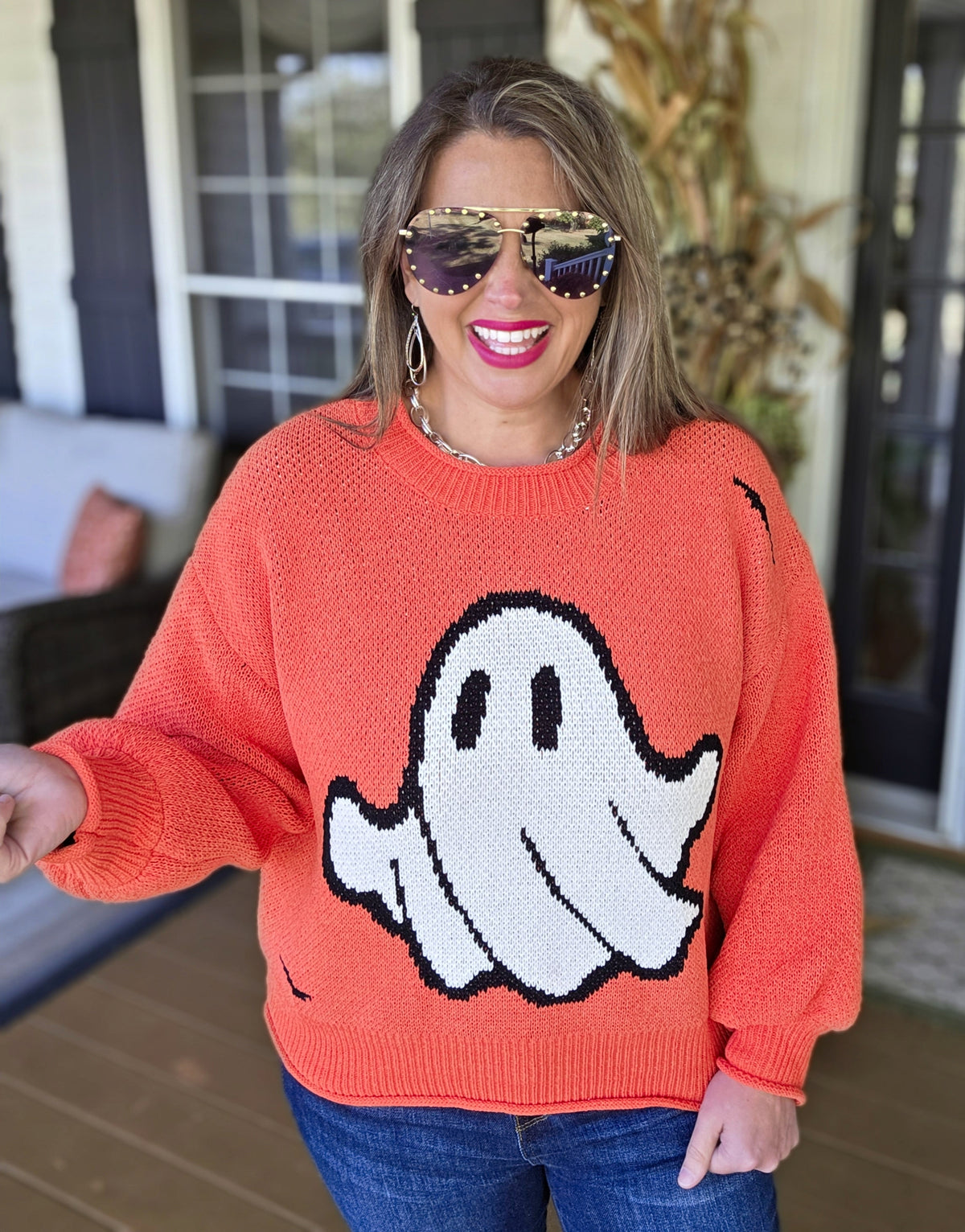ORANGE GHOST SWEATER