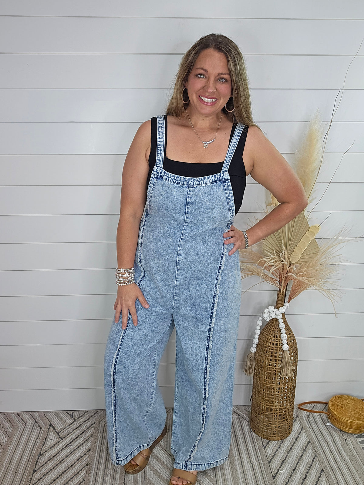 LIGHT WASH FREY LIGHT WEIGHT DENIM OVERALLS