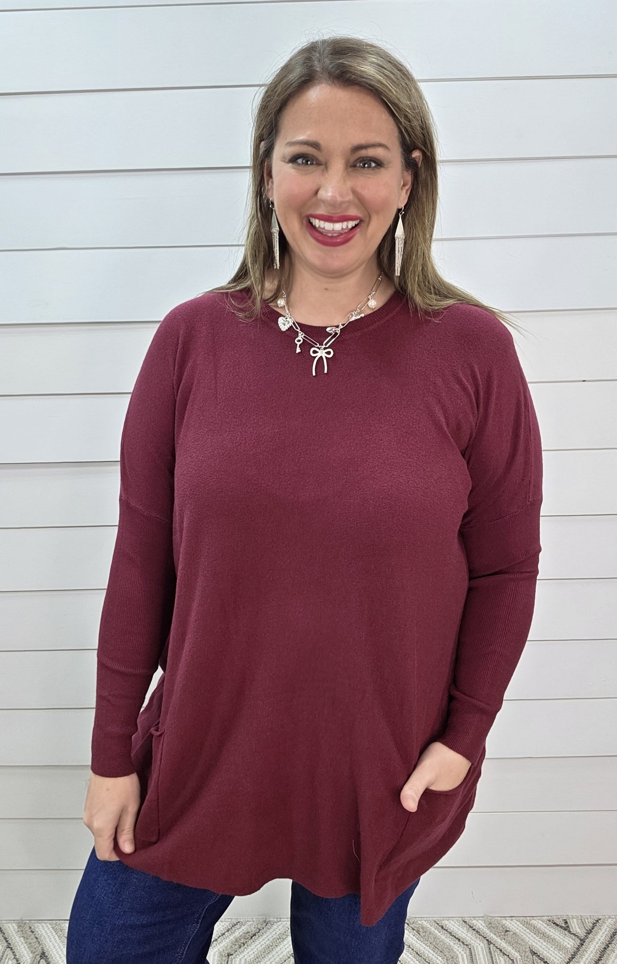 MULBERRY OVERSIZED TWO POCKET SWEATER